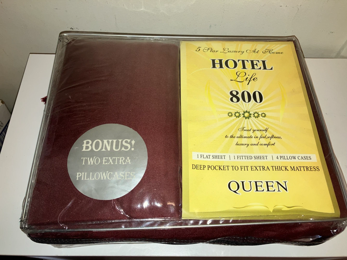 Hotel Life 800 Queen Size Sheet Set-Flat,Fitted,4 Pillowcases