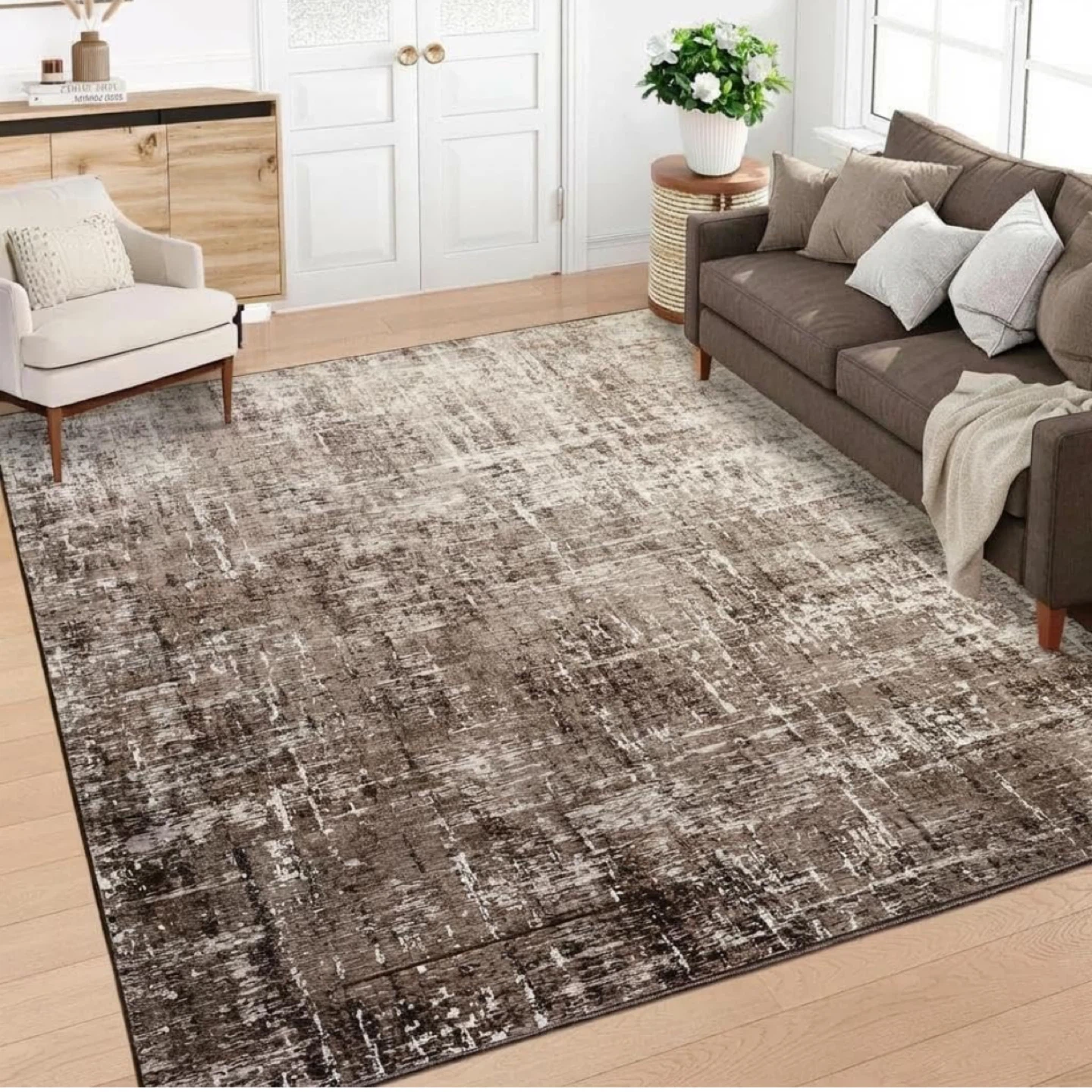 Distressed Abstract Area Rug