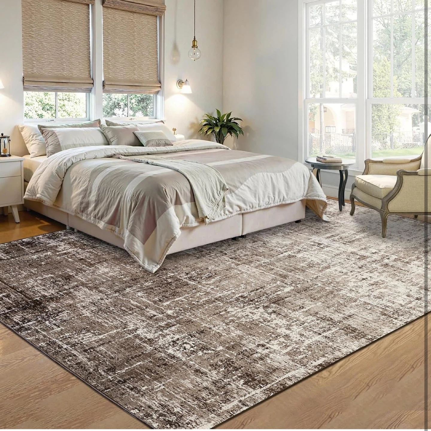 Distressed Abstract Area Rug - photo 2