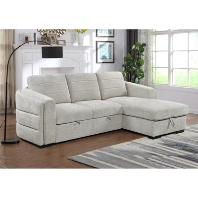 Light Grey Sectional Sofa with Storage
