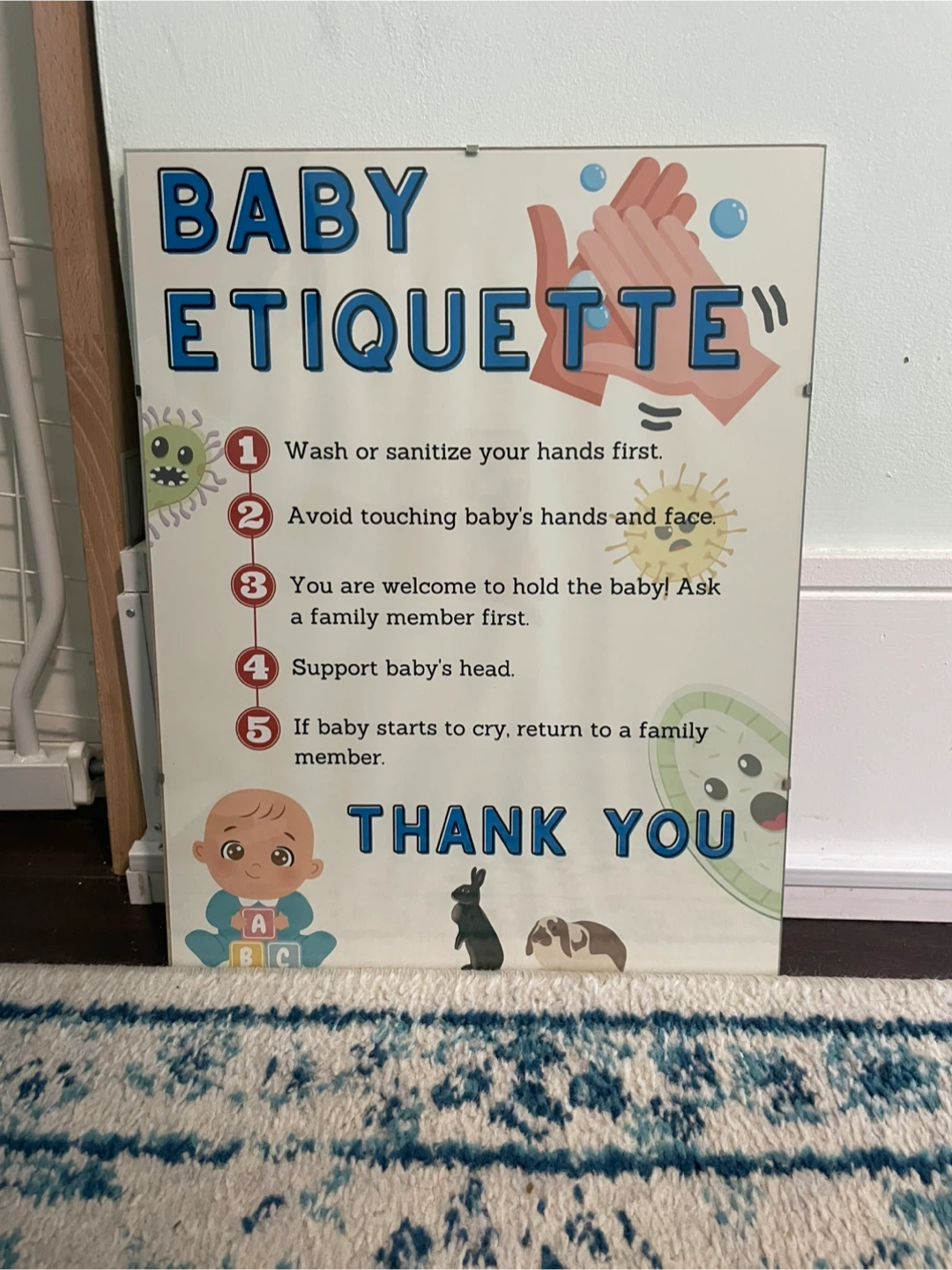Floating Frame with Baby Etiquette Infographic