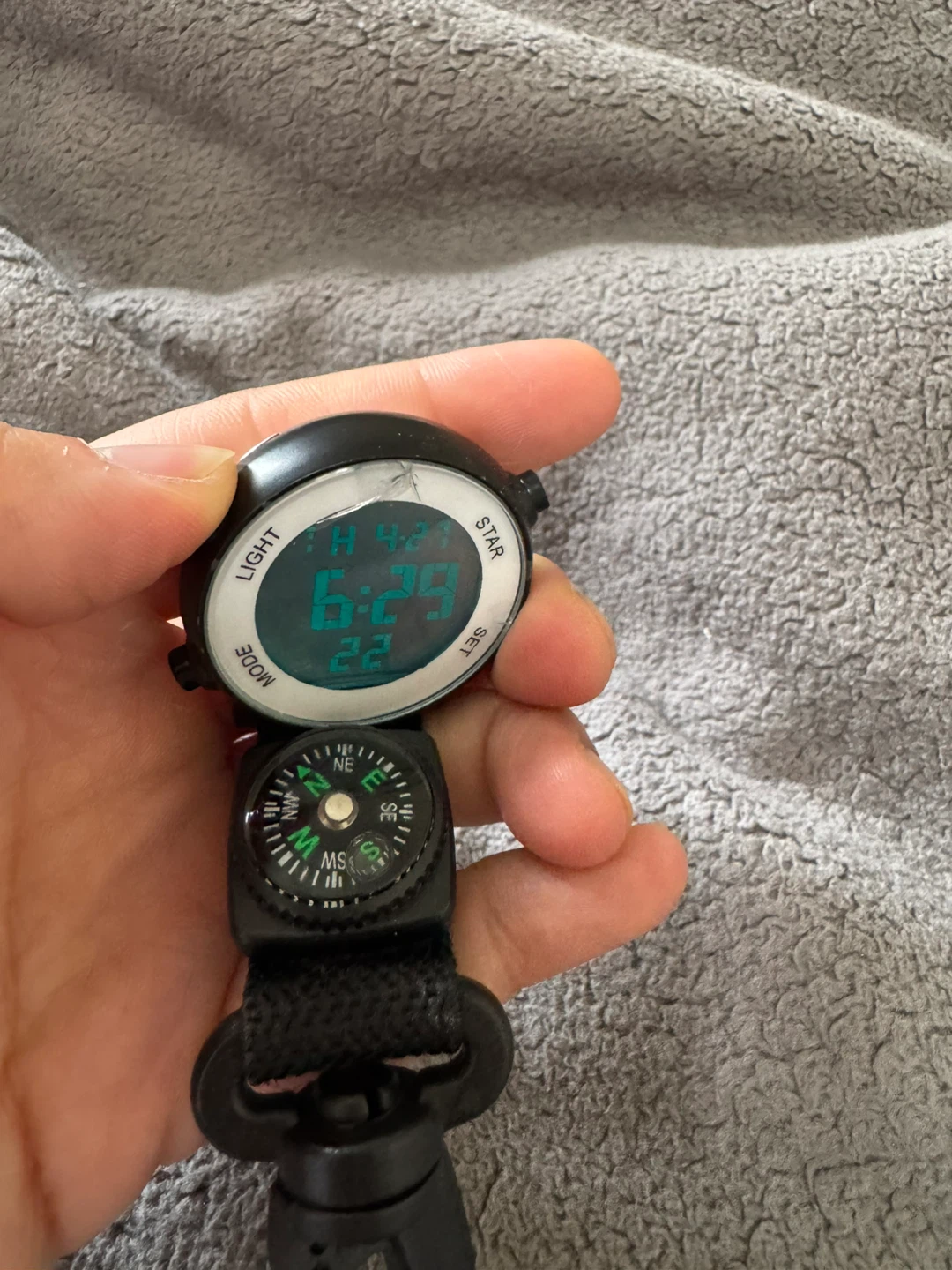 Black Clip-on Watch with Compass - photo 2
