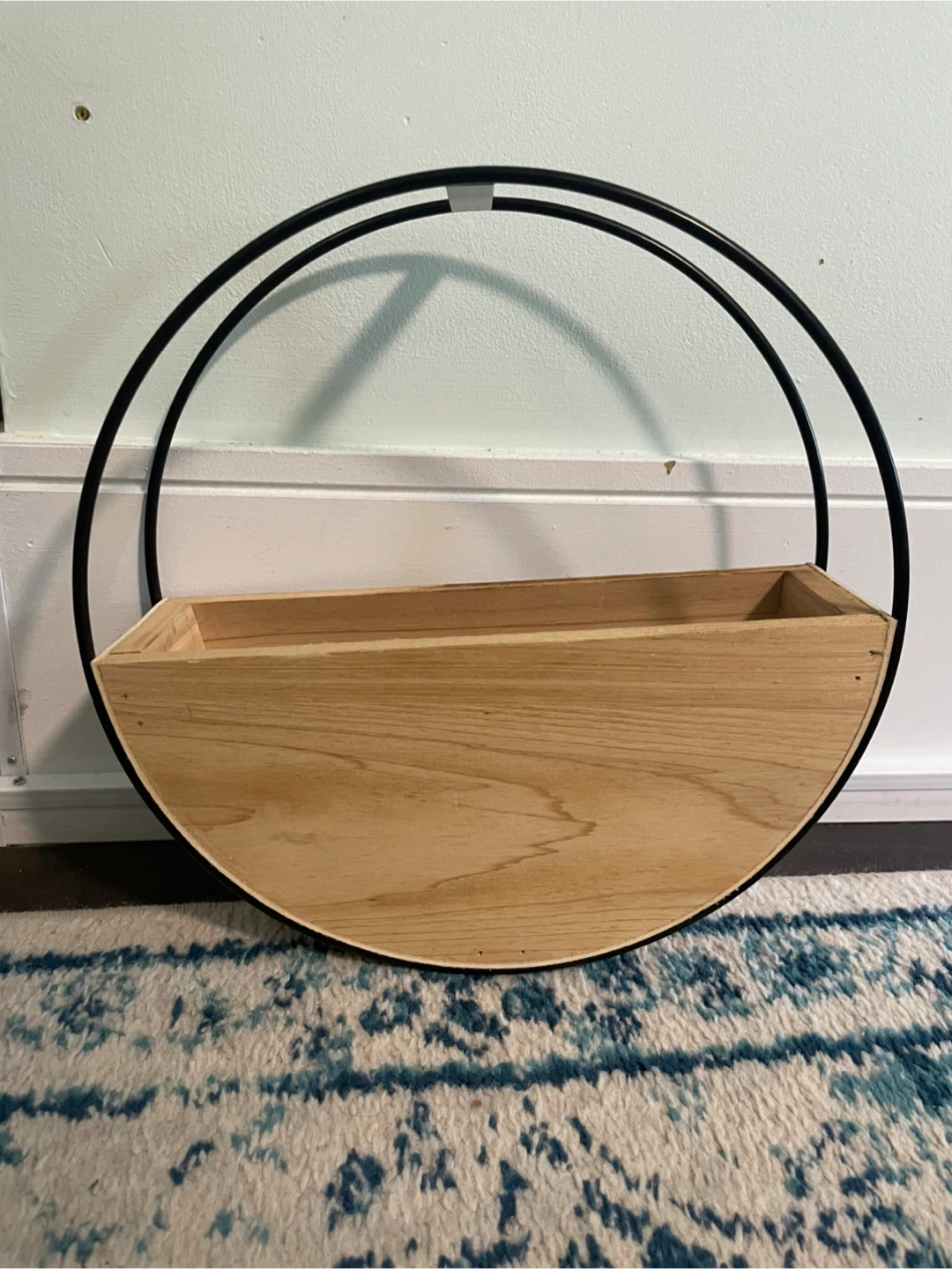 Wooden Wall Planter with Metal Frame - photo 2