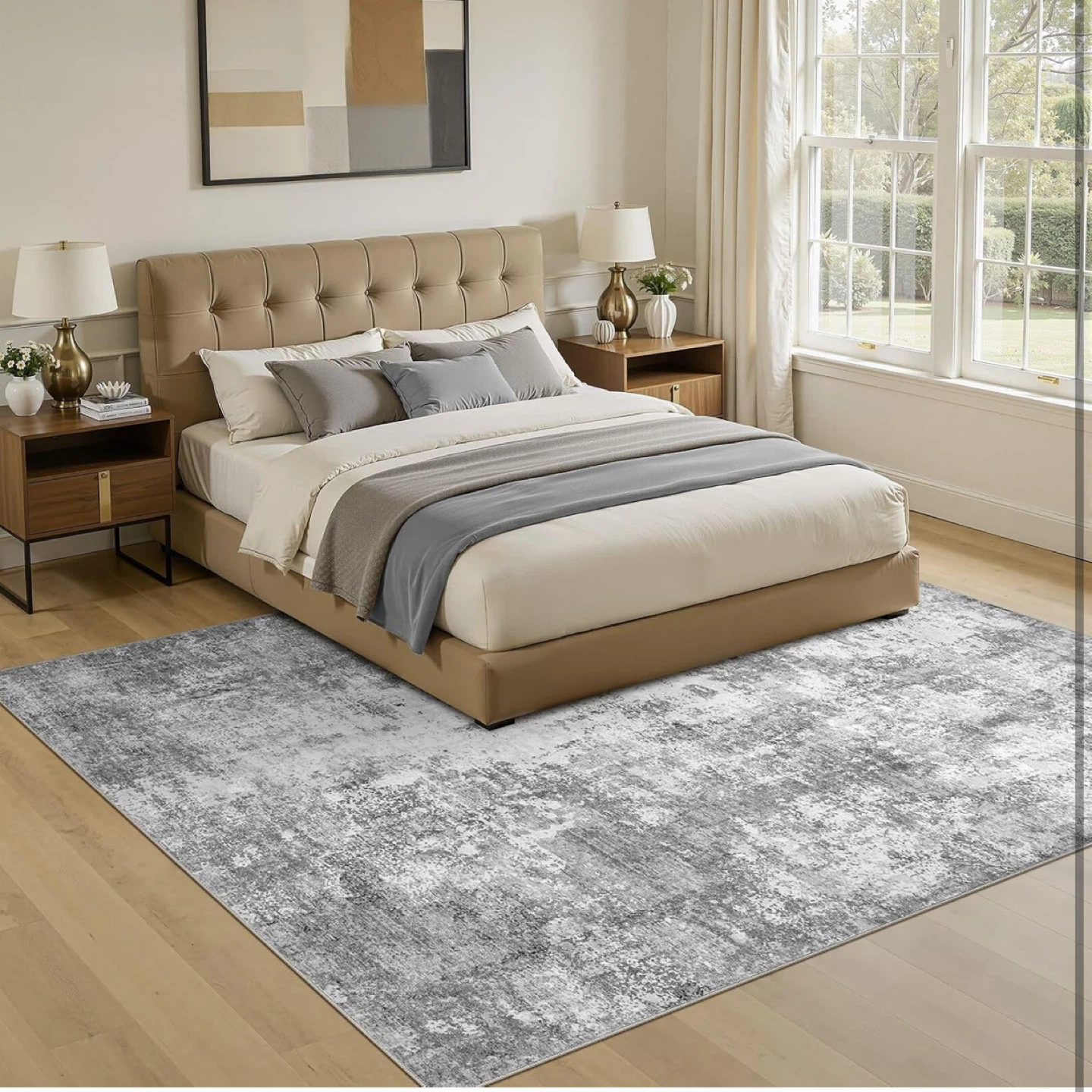 Ultra Soft & Safe Area Rug - Grey Abstract Pattern - photo 2