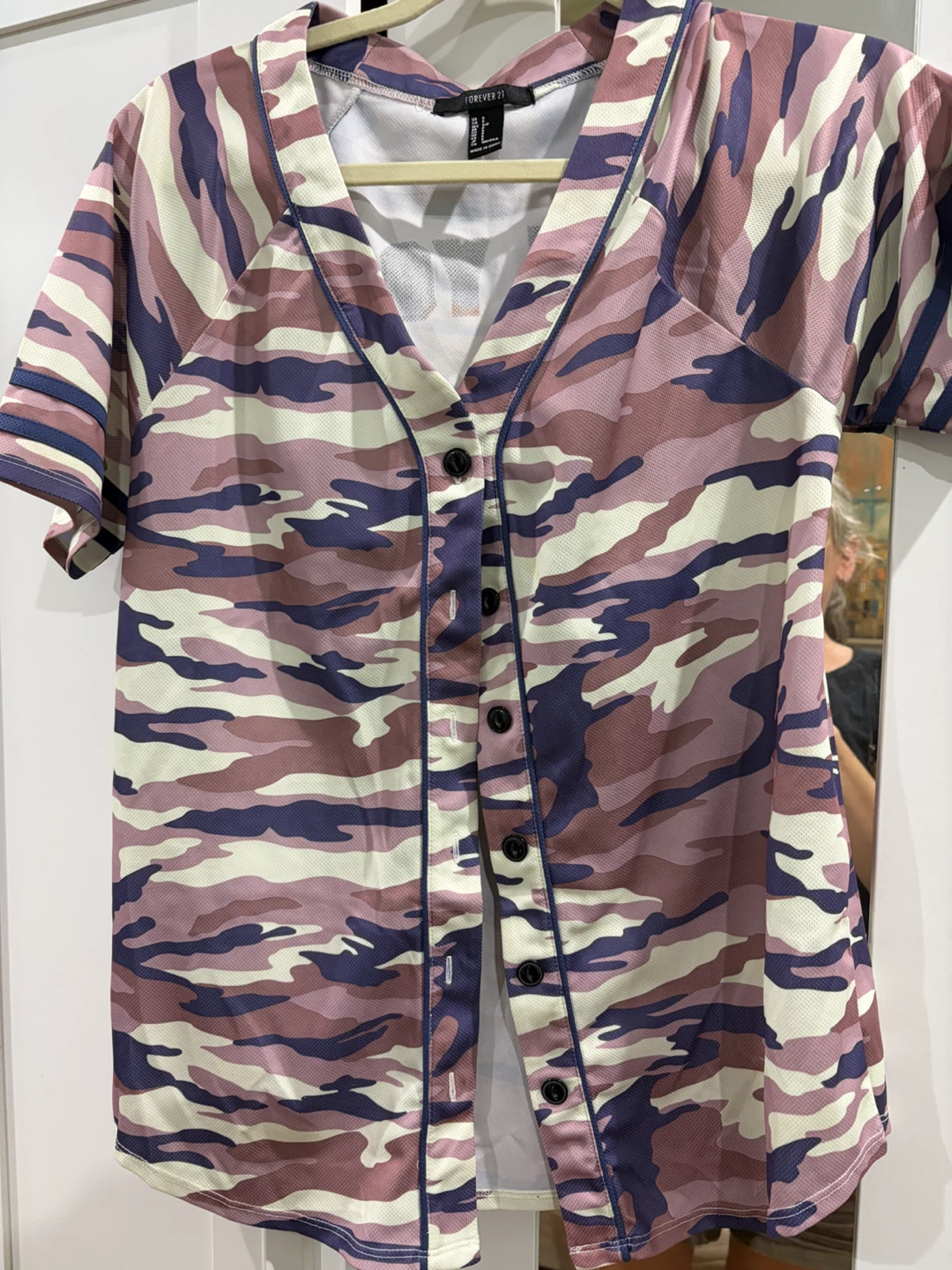Forever 21 Camo Baseball Jersey Size S