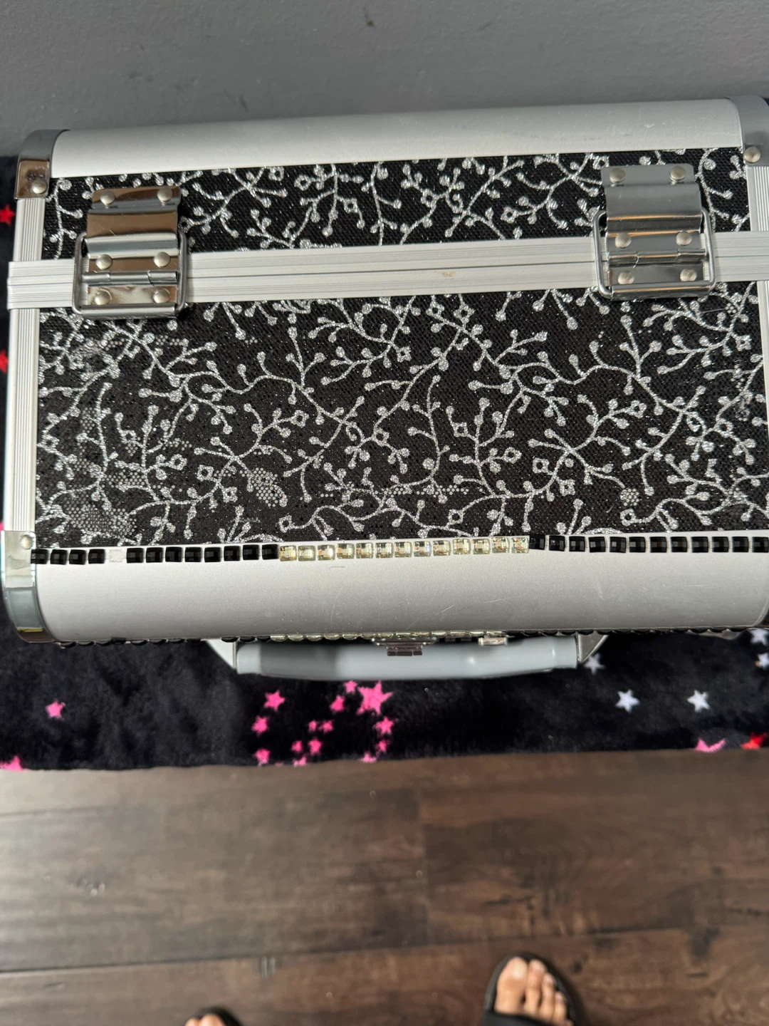 Sparkly Black & White Makeup Train Case - photo 2
