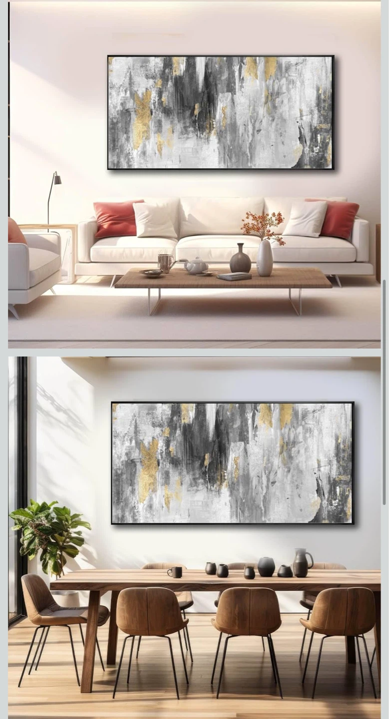 Abstract Grey Wall Art Canvas - photo 3