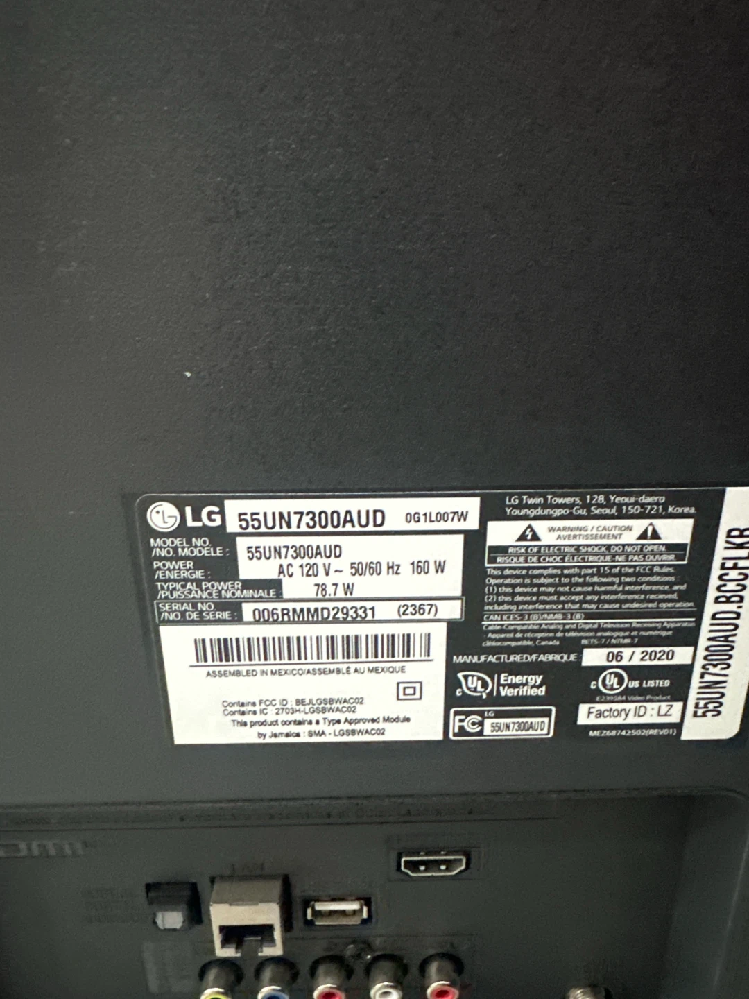 LG 55UN7300AUD 55" Smart TV