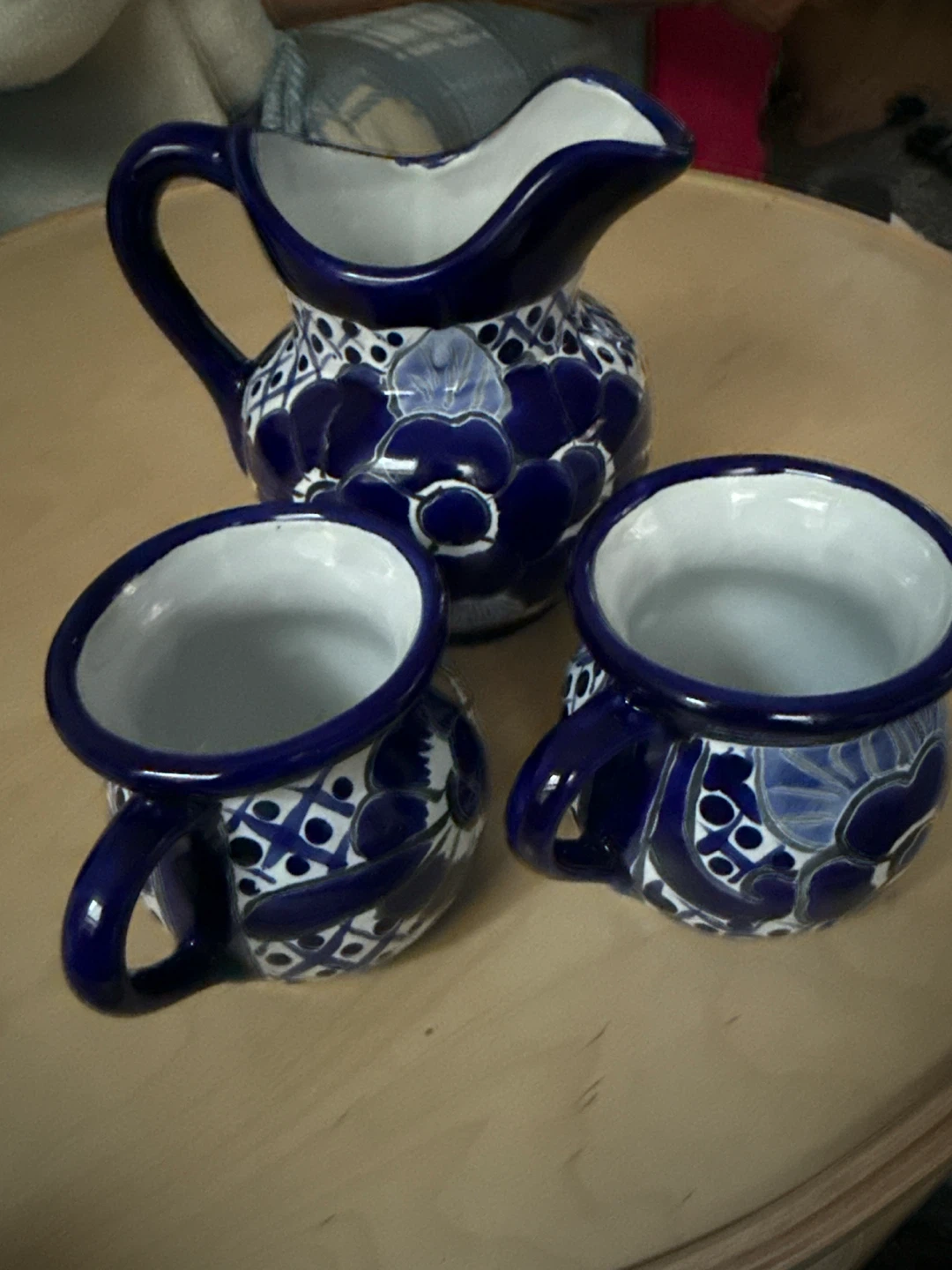 Blue Floral Pitcher and Cups Set - photo 2