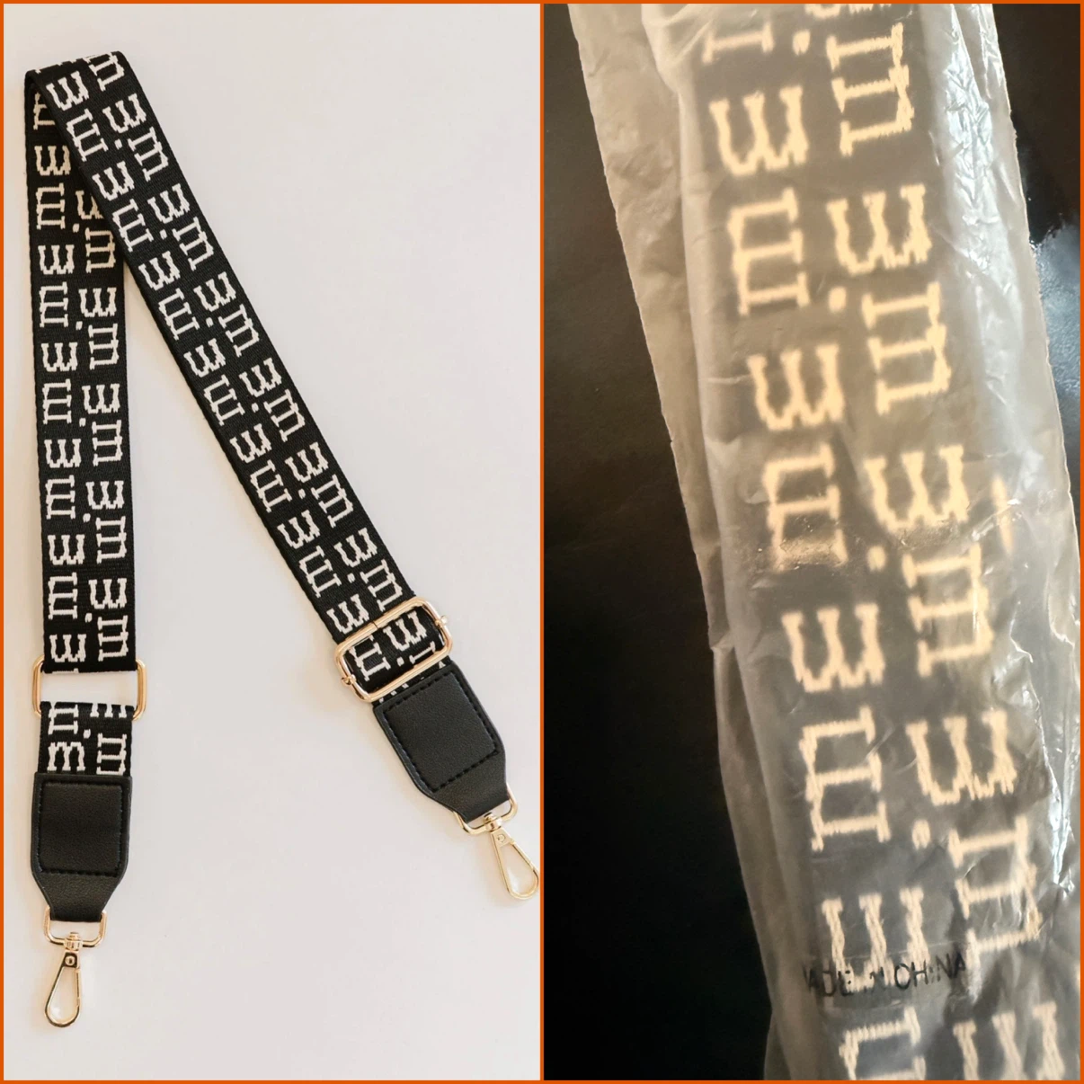 Black and White Logo Strap