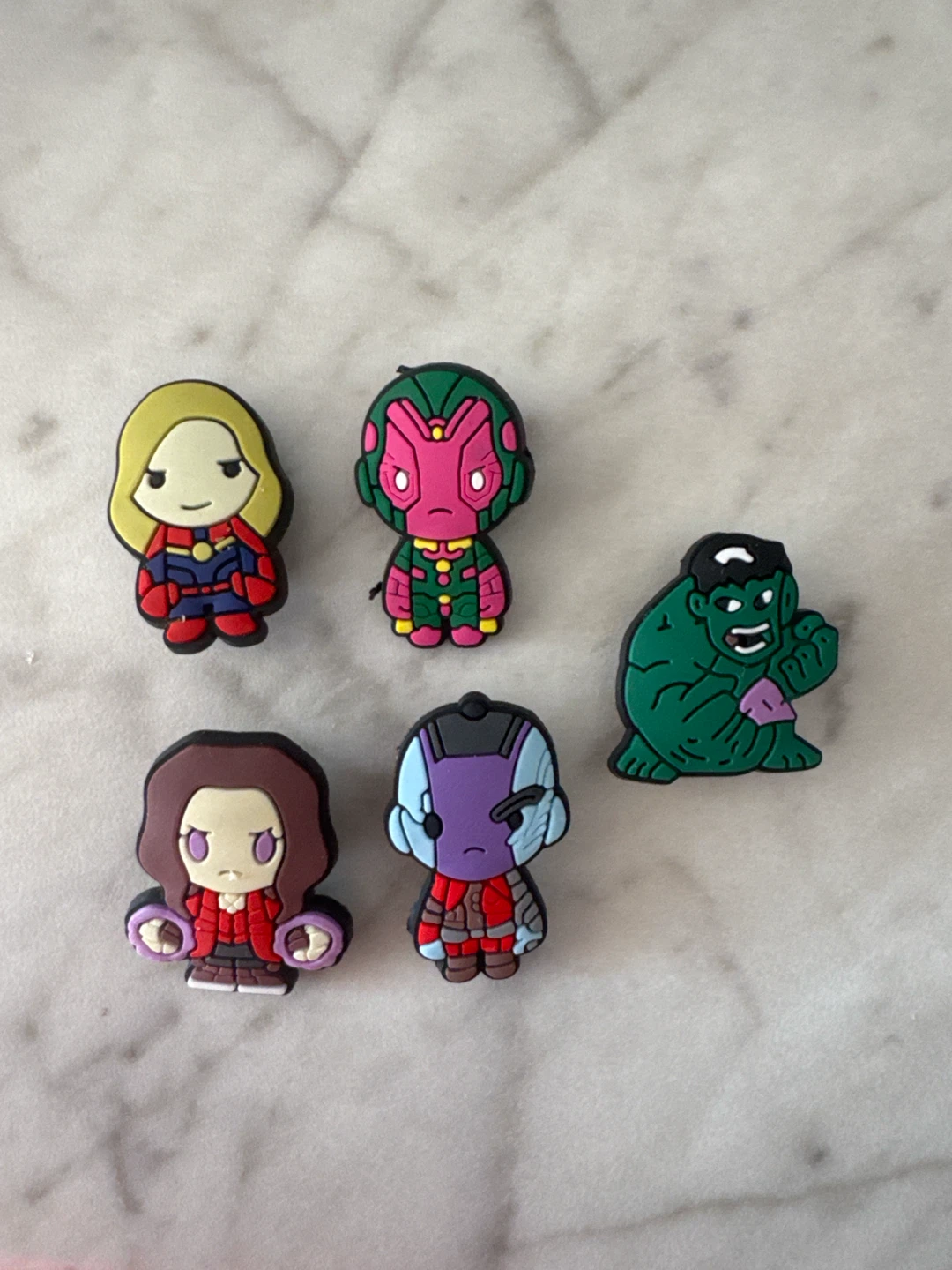 Marvel Avengers Character Shoe Charms/Jibbitzs (Set of 5)