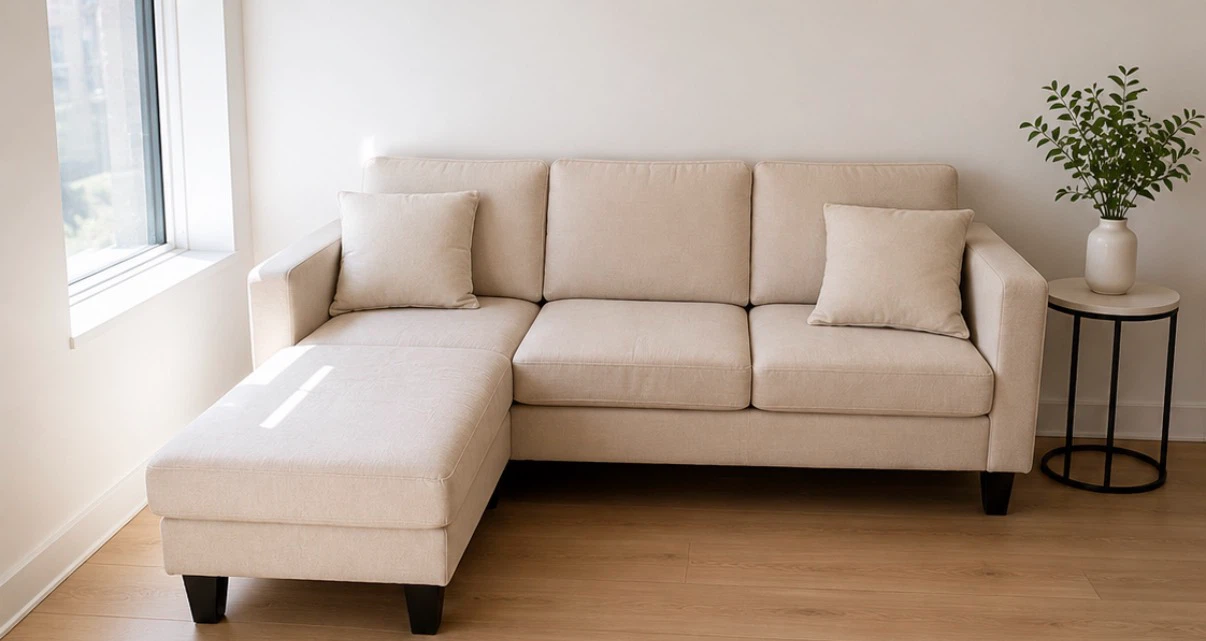 Divan beige avec ottoman