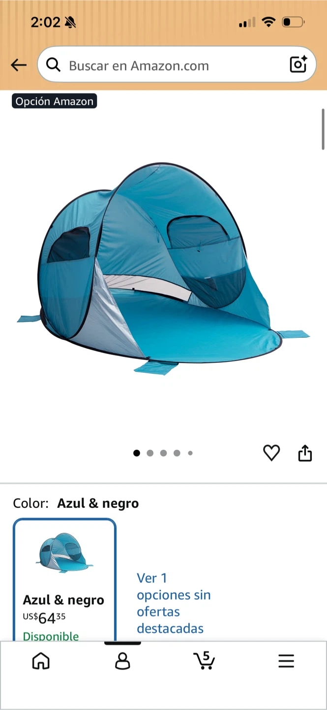 Pop-Up Beach Tent - Blue & Black