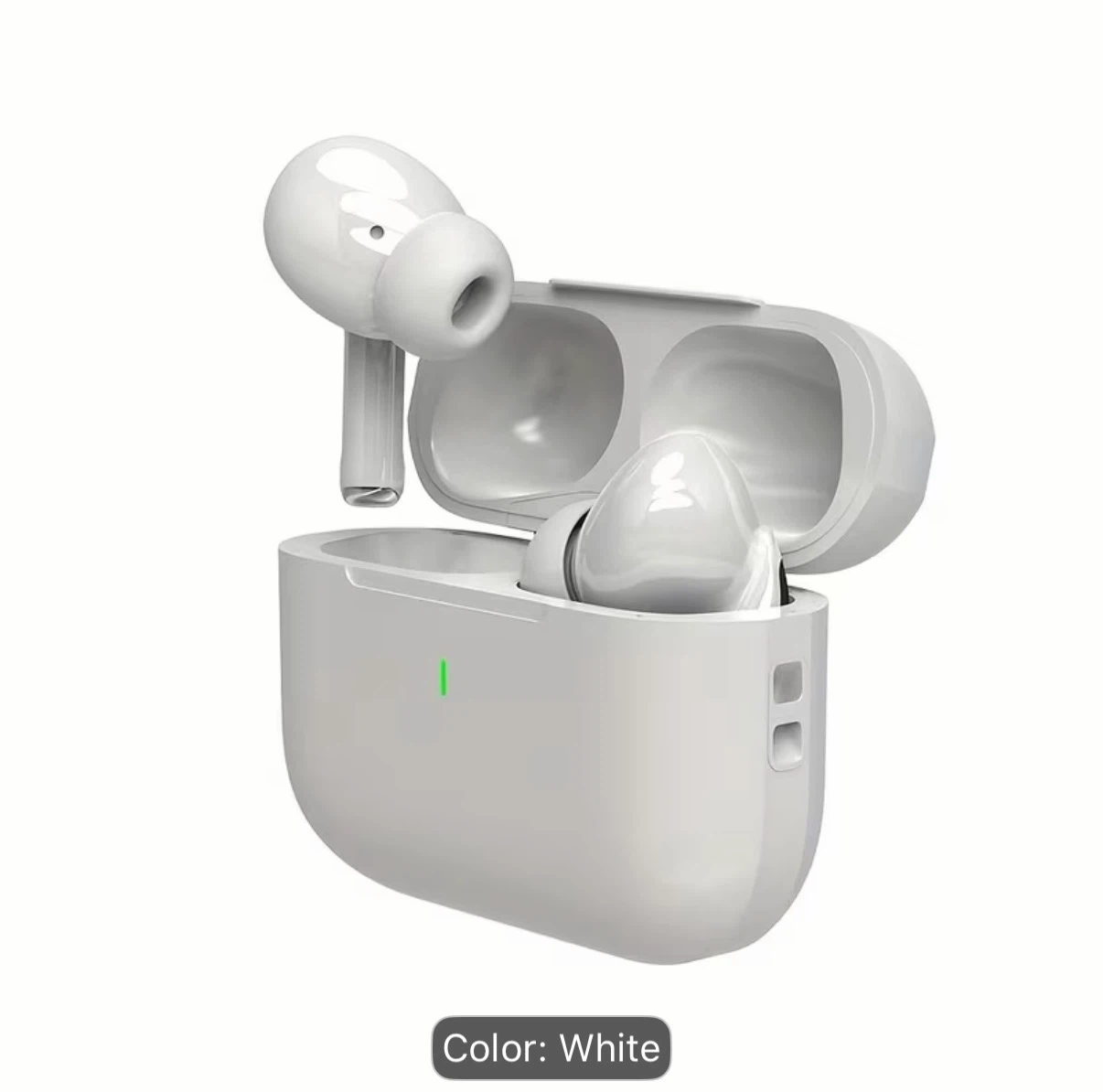 White Wireless Earbuds with Charging Case