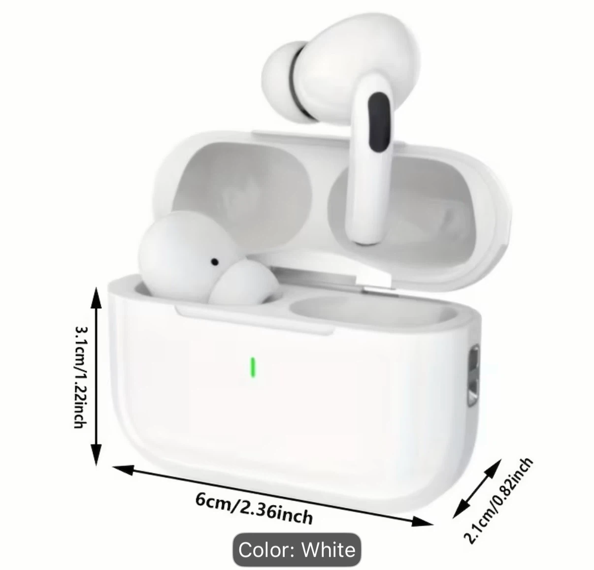 White Wireless Earbuds with Charging Case - photo 2