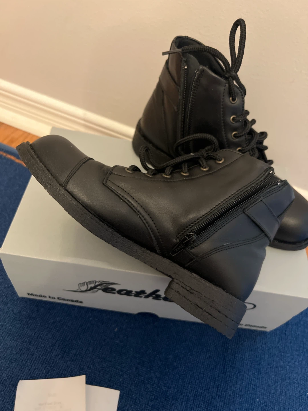 Steel toe Black Combat Boots - photo 2