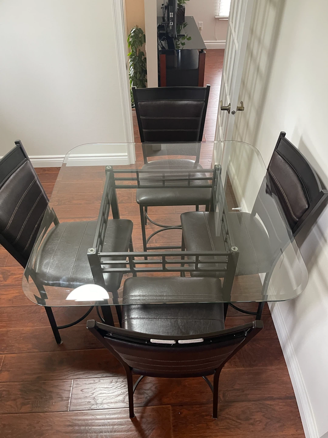 Glass Top Dining Set with 4 High Chairs - photo 2