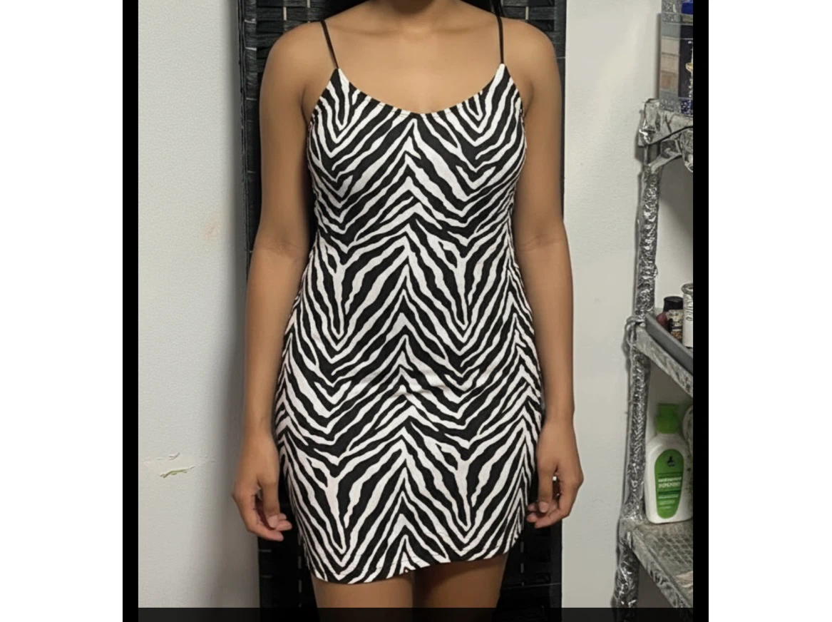 Women's Zebra Print Mini Dress size M