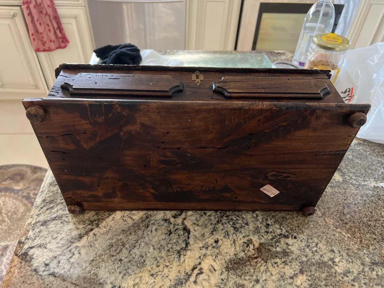 Vintage Wooden Trinket Box with Lock - photo 4