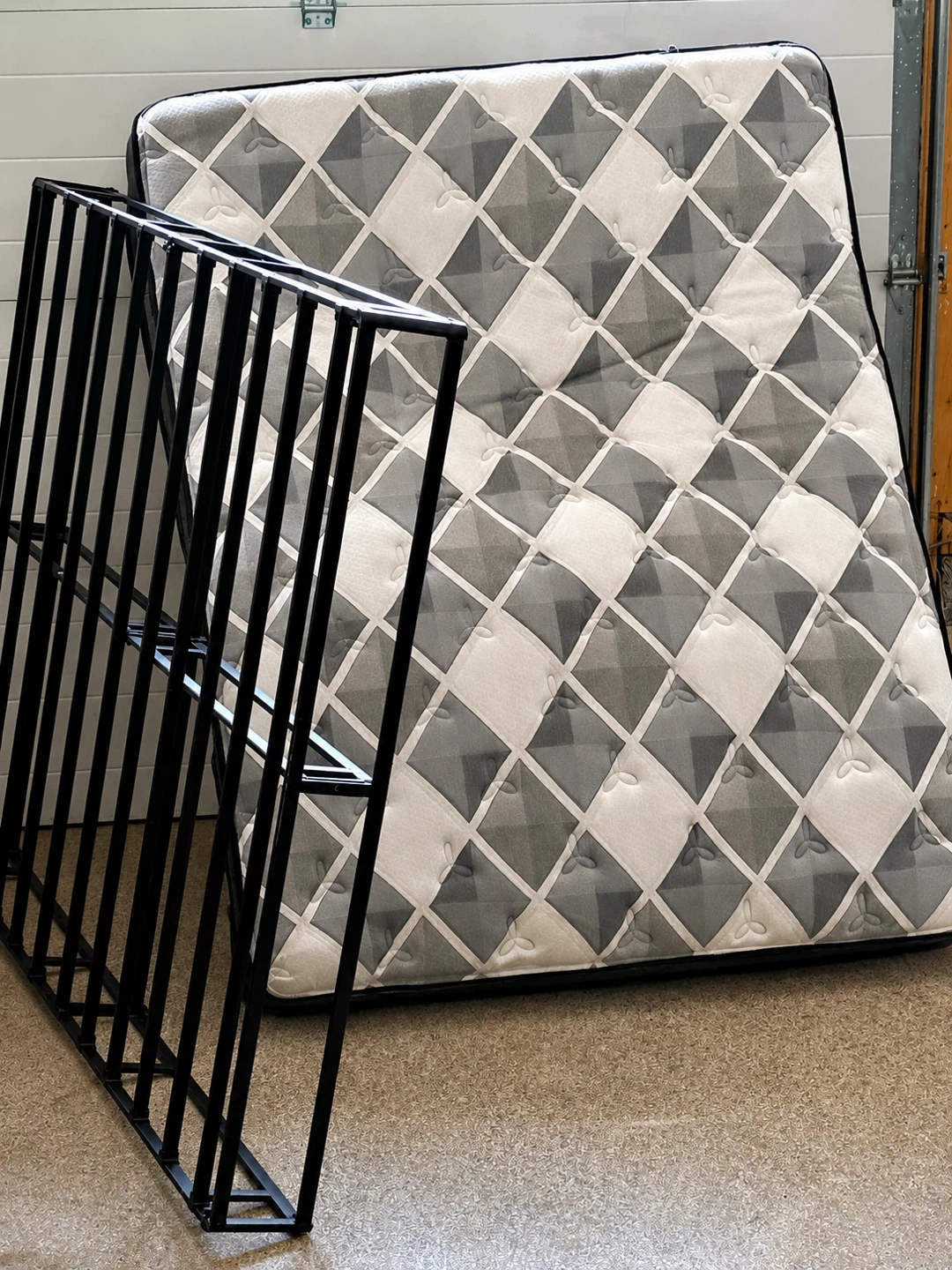 Queen Mattress with Black Metal Bed Frame