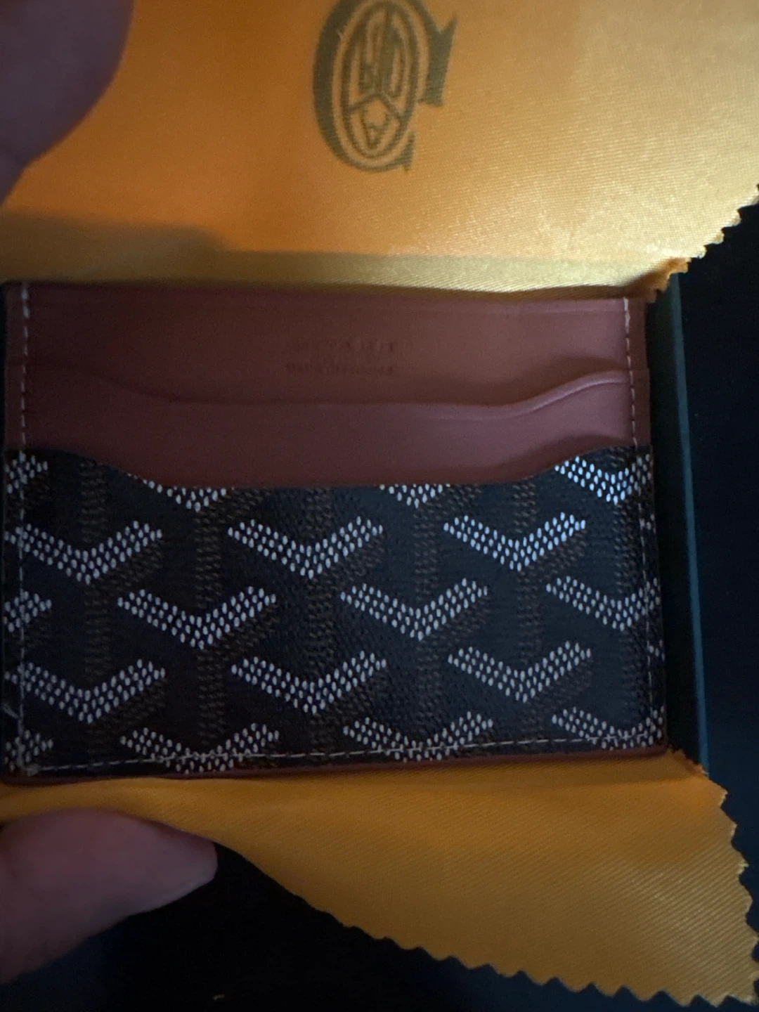 New Goyard Card Holder - Black and Tan - photo 3