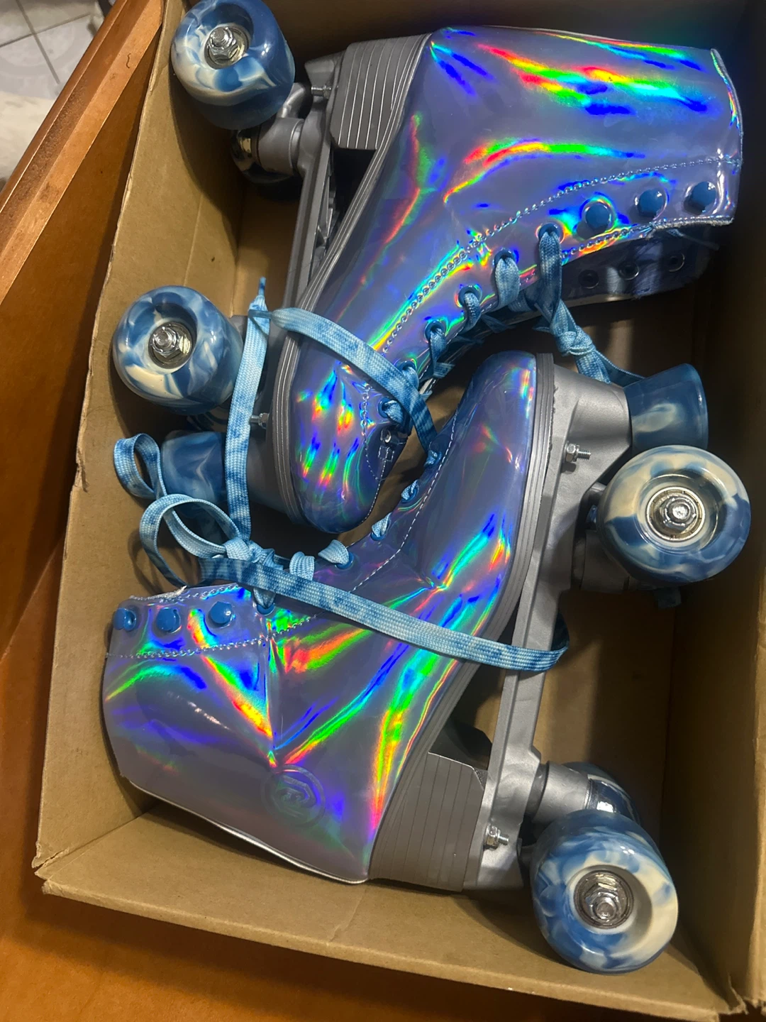 Holographic Quad Roller Skates