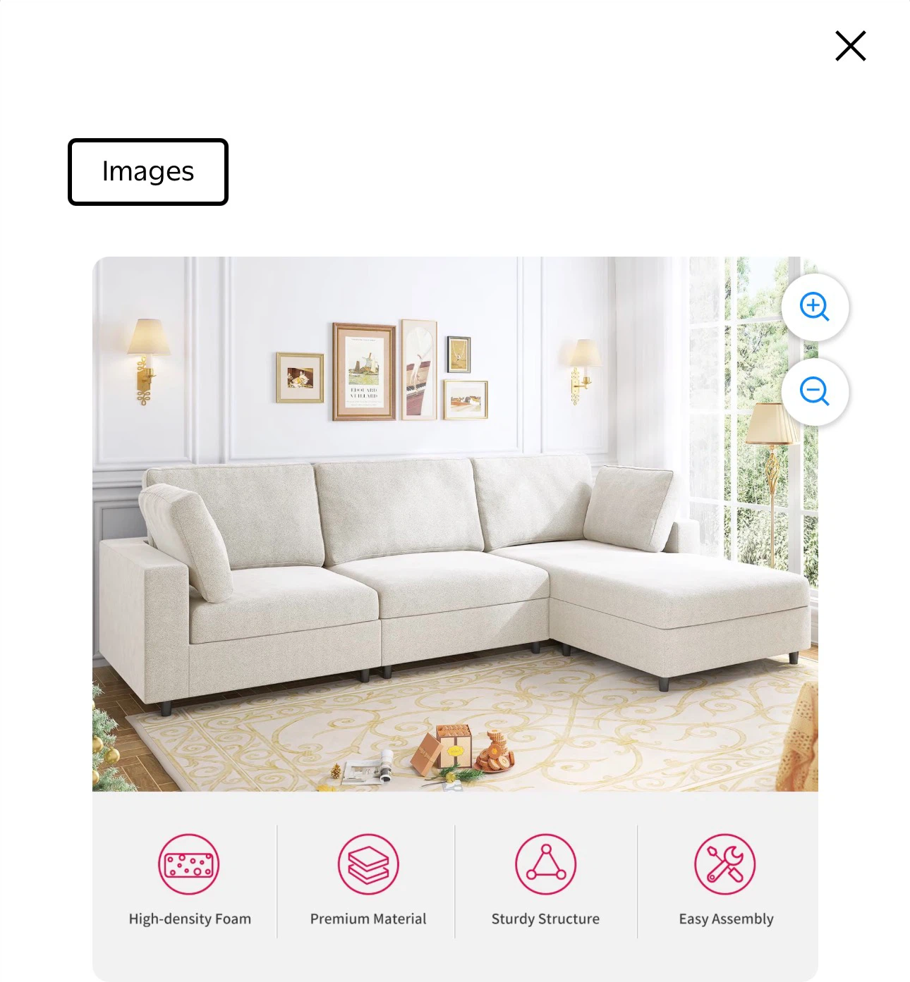 Mjkone L Shaped Sectional Couch