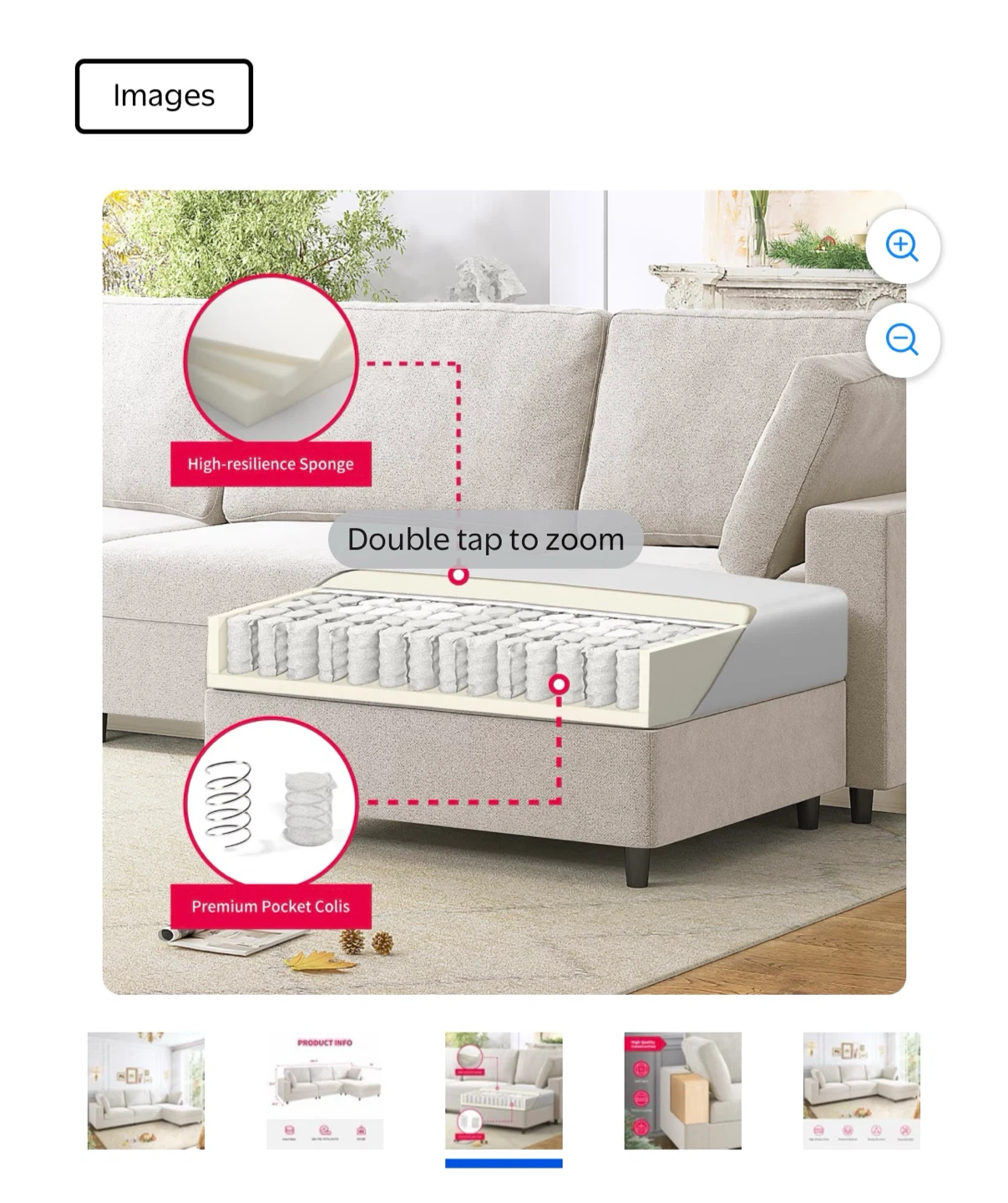 Mjkone L Shaped Sectional Couch - photo 3