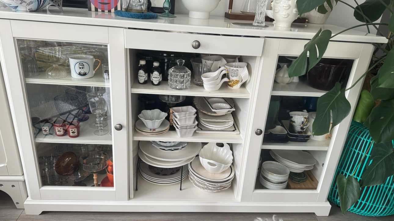 White IKEA HEMNES Display Cabinet with Glass Doors - photo 3