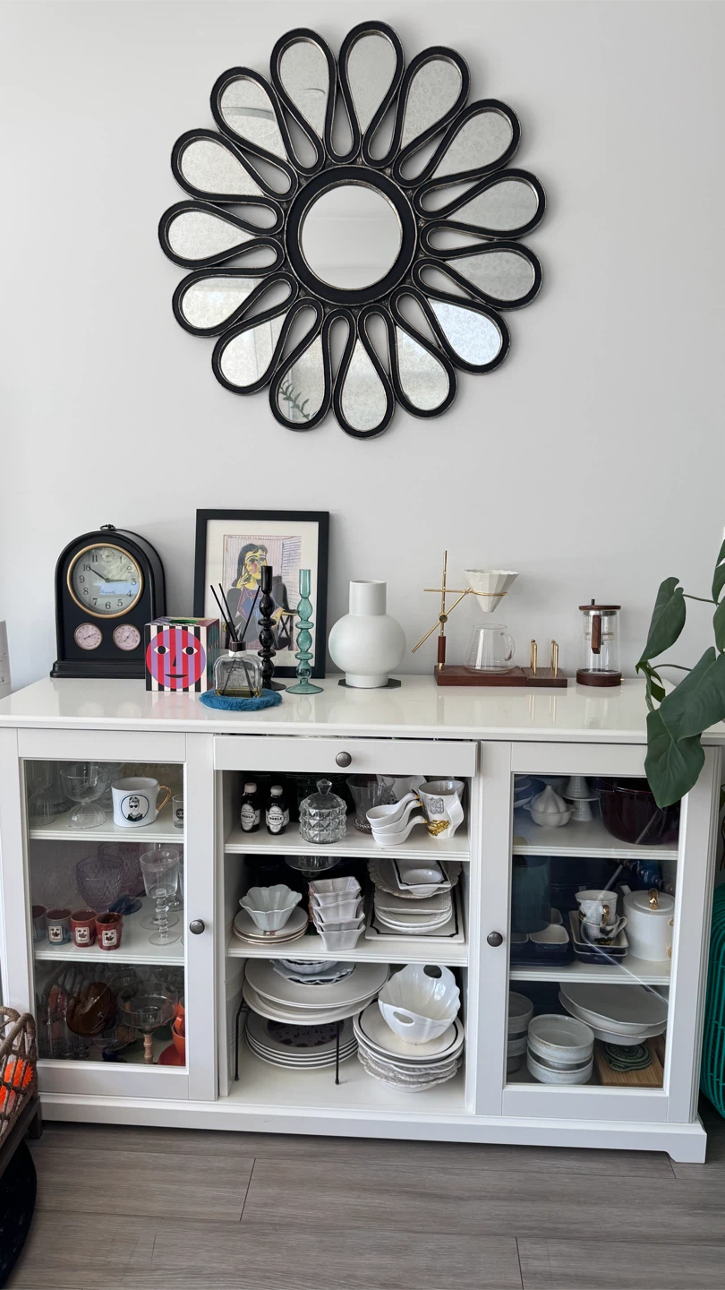 White IKEA HEMNES Display Cabinet with Glass Doors - photo 5