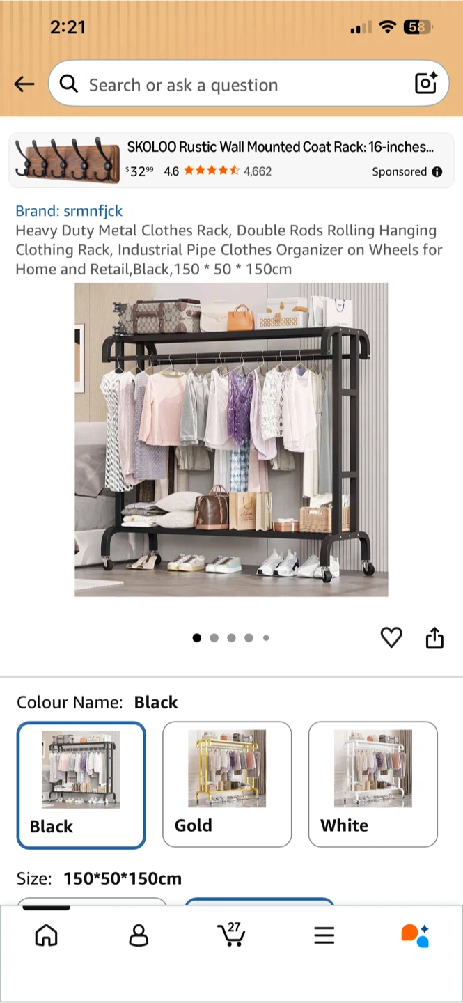 Heavy Duty Metal Clothes Rack