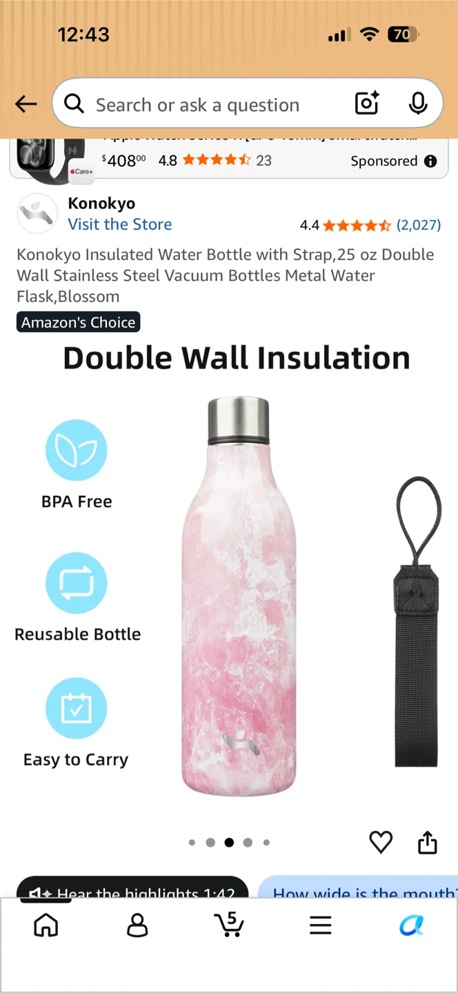 Konokyo 25 oz metal water bottle - photo 3