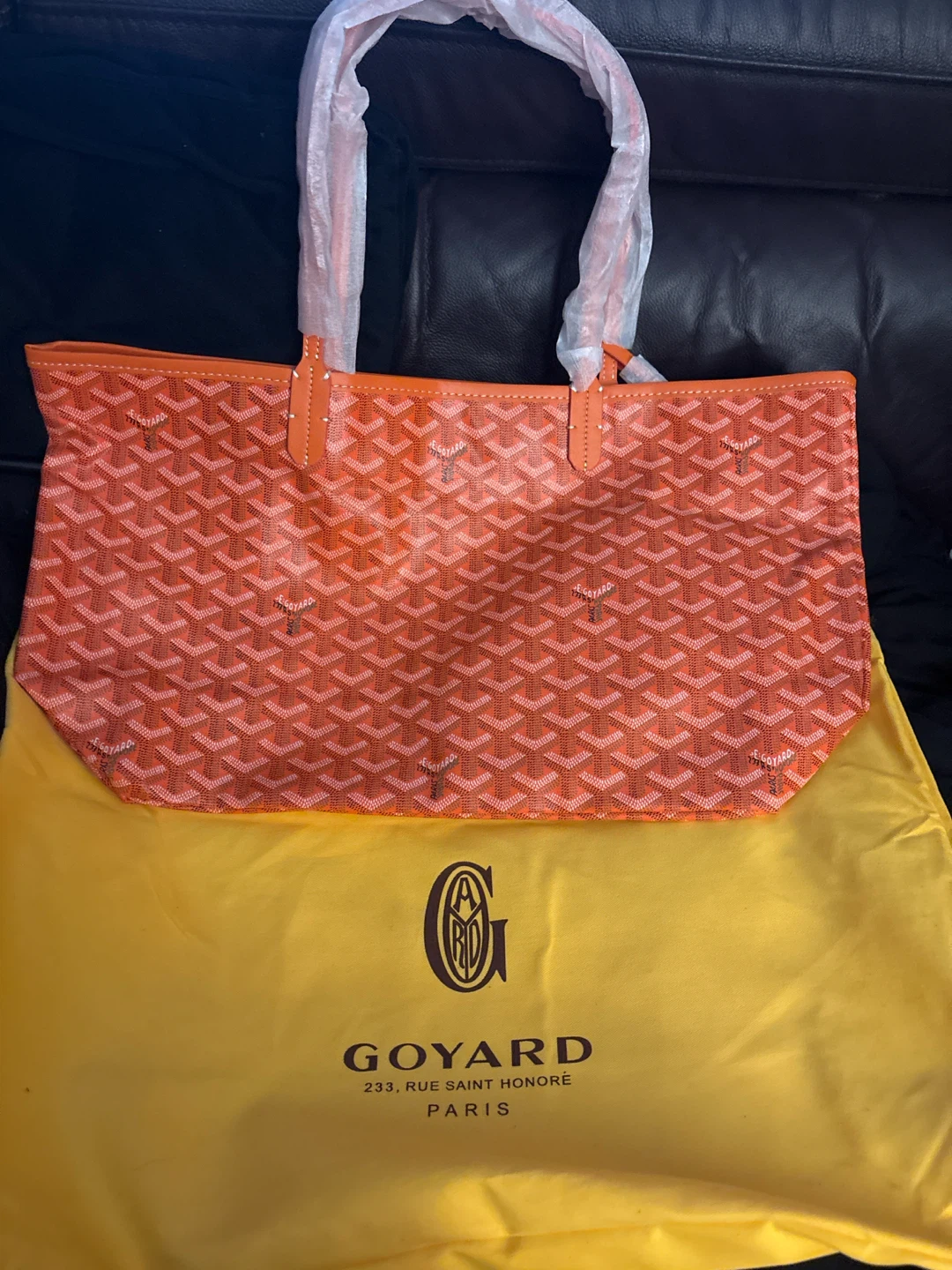 New Goyard Orange PM Tote Bag with Pouch