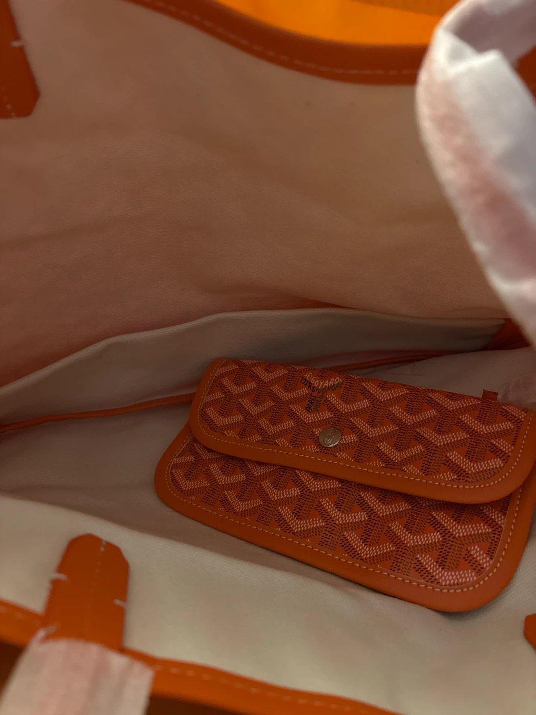 New Goyard Orange PM Tote Bag with Pouch - photo 4