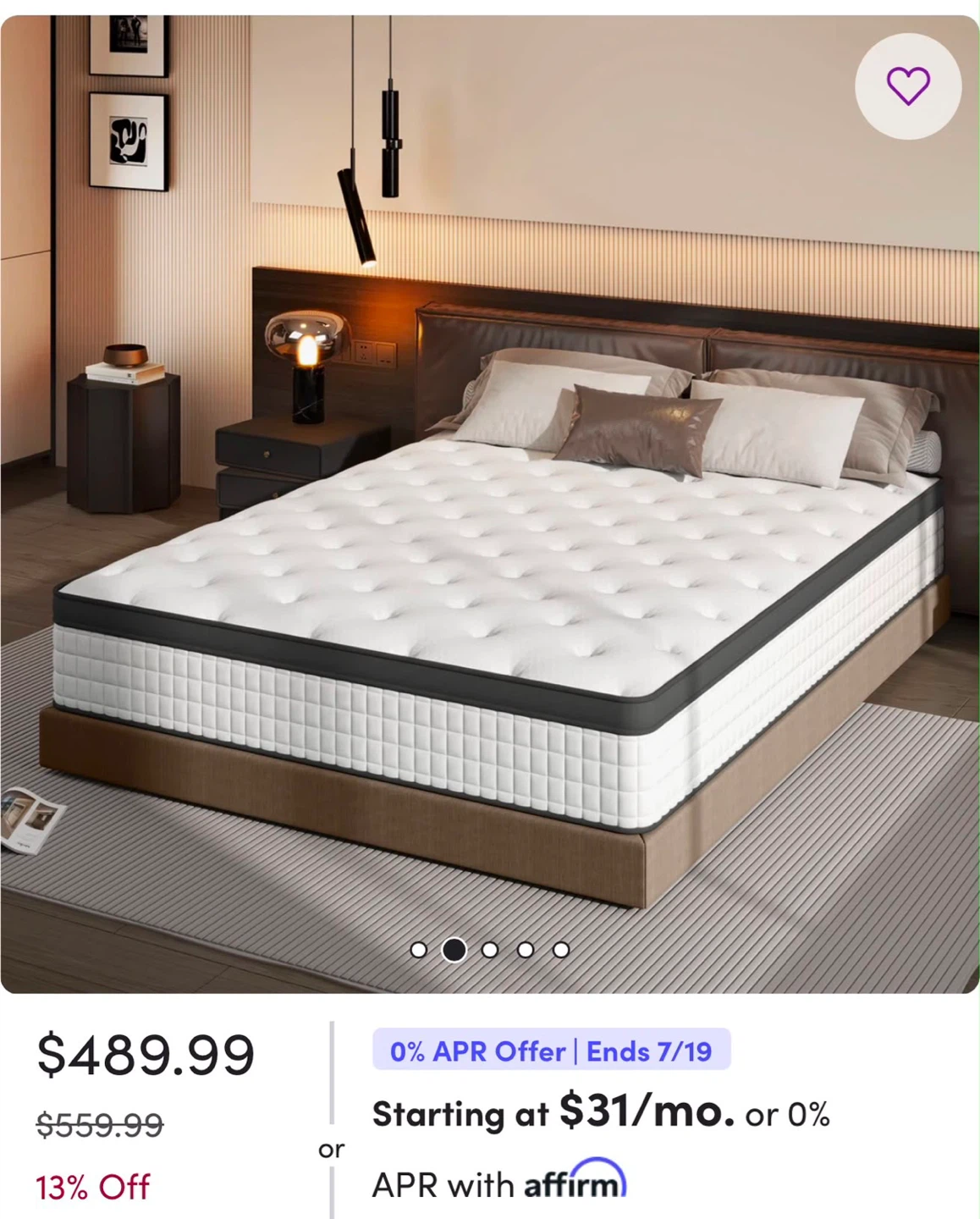 12" Firm Hybrid Memory Foam Mattress - King