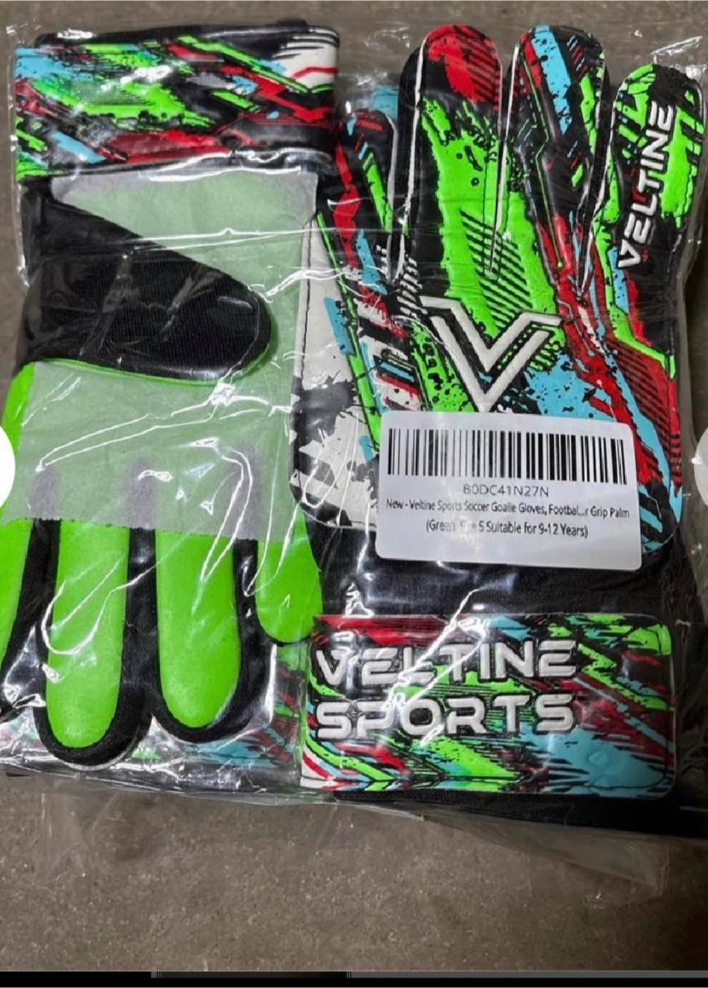 VELTINE SPORTS Soccer Goalie Gloves Size 5 - photo 2