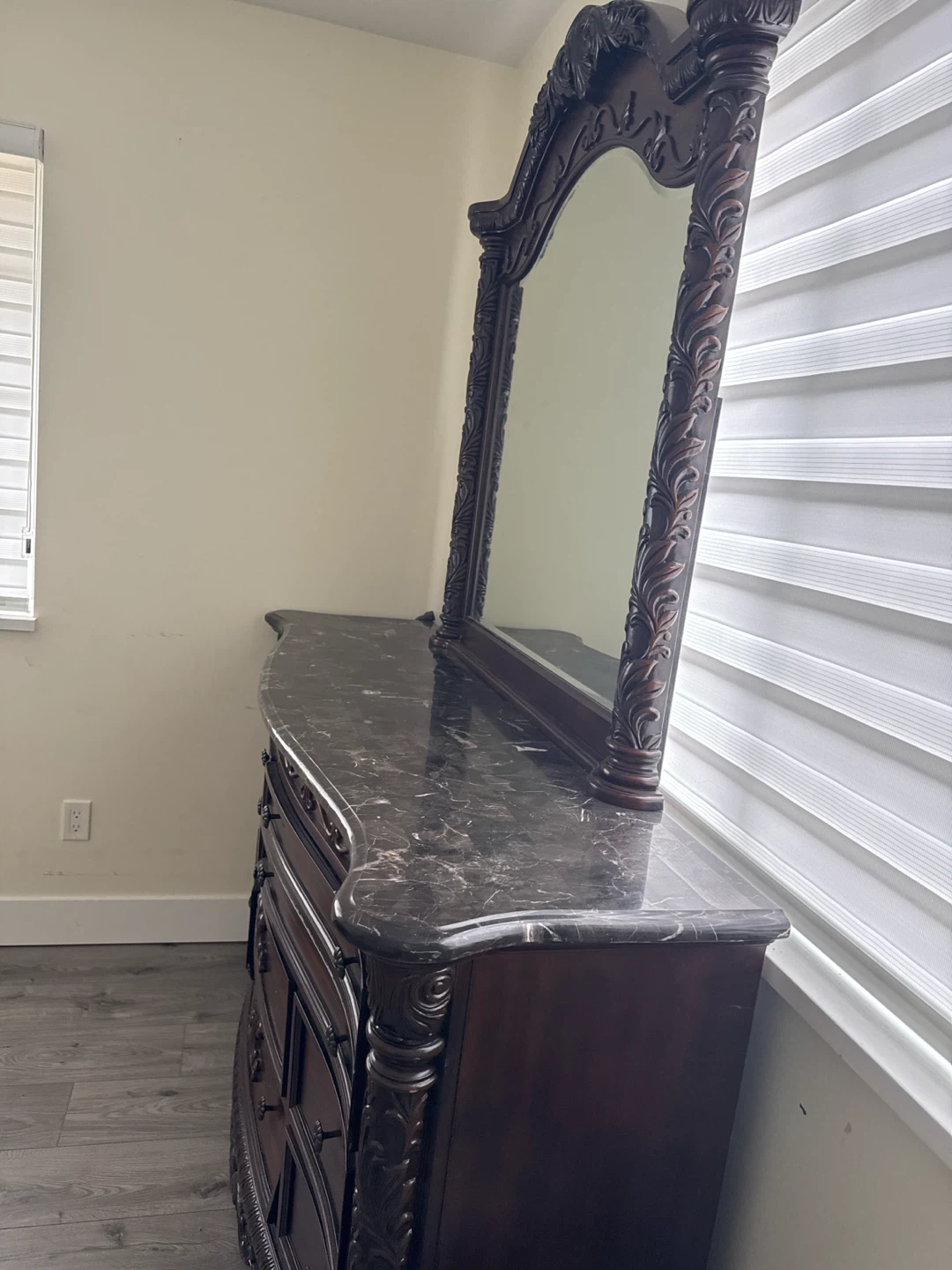 Dark Wood Dresser with Mirror - photo 3