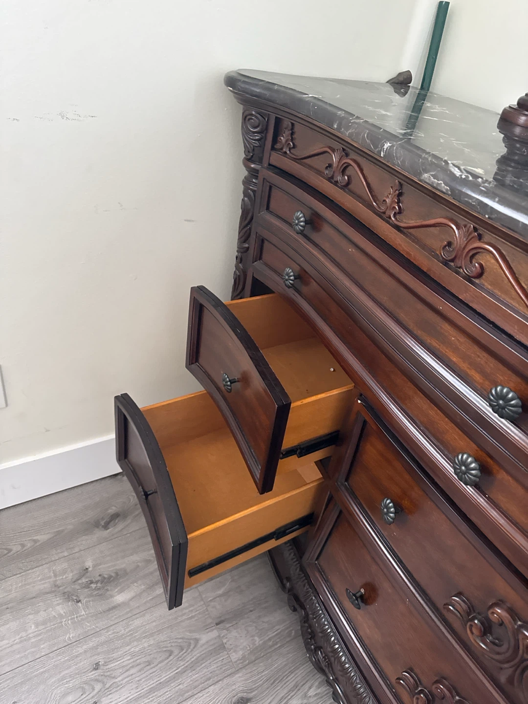 Dark Wood Dresser with Mirror - photo 4