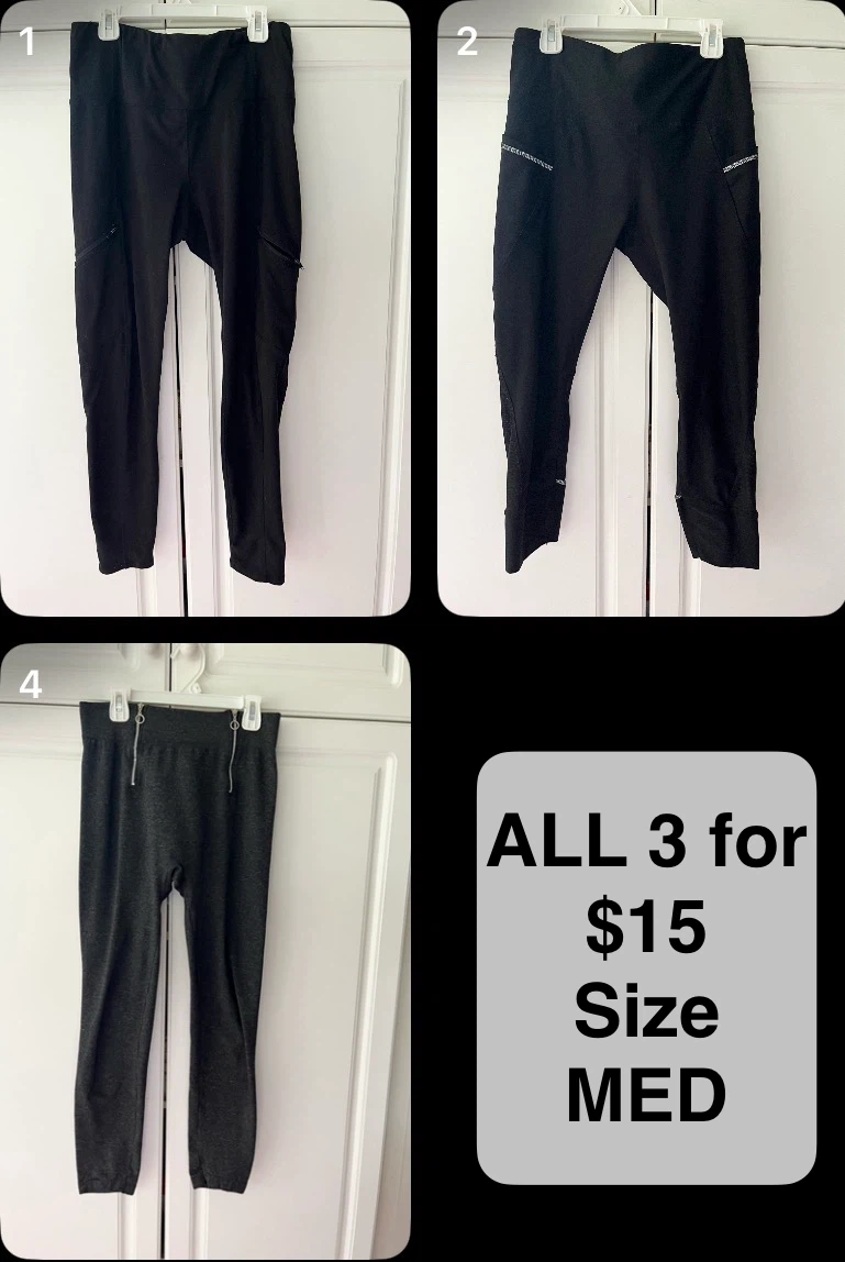 ALL 3 MED Leggings  / tights / yoga pants for $15