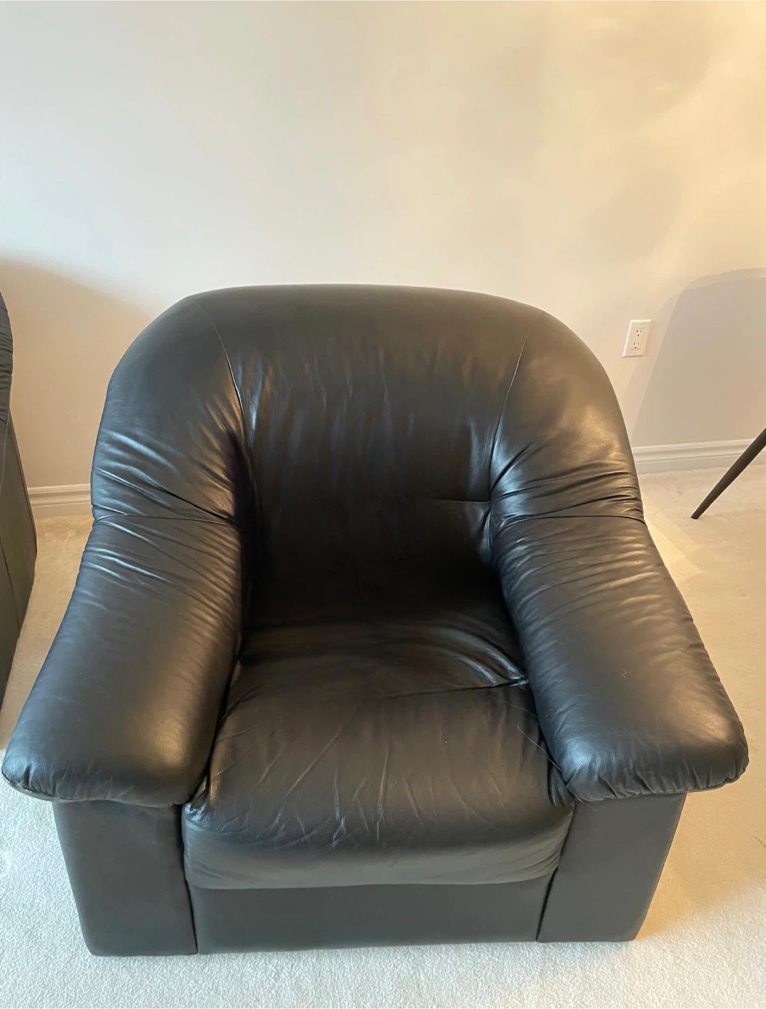 Black Leather Sofa Set - photo 4