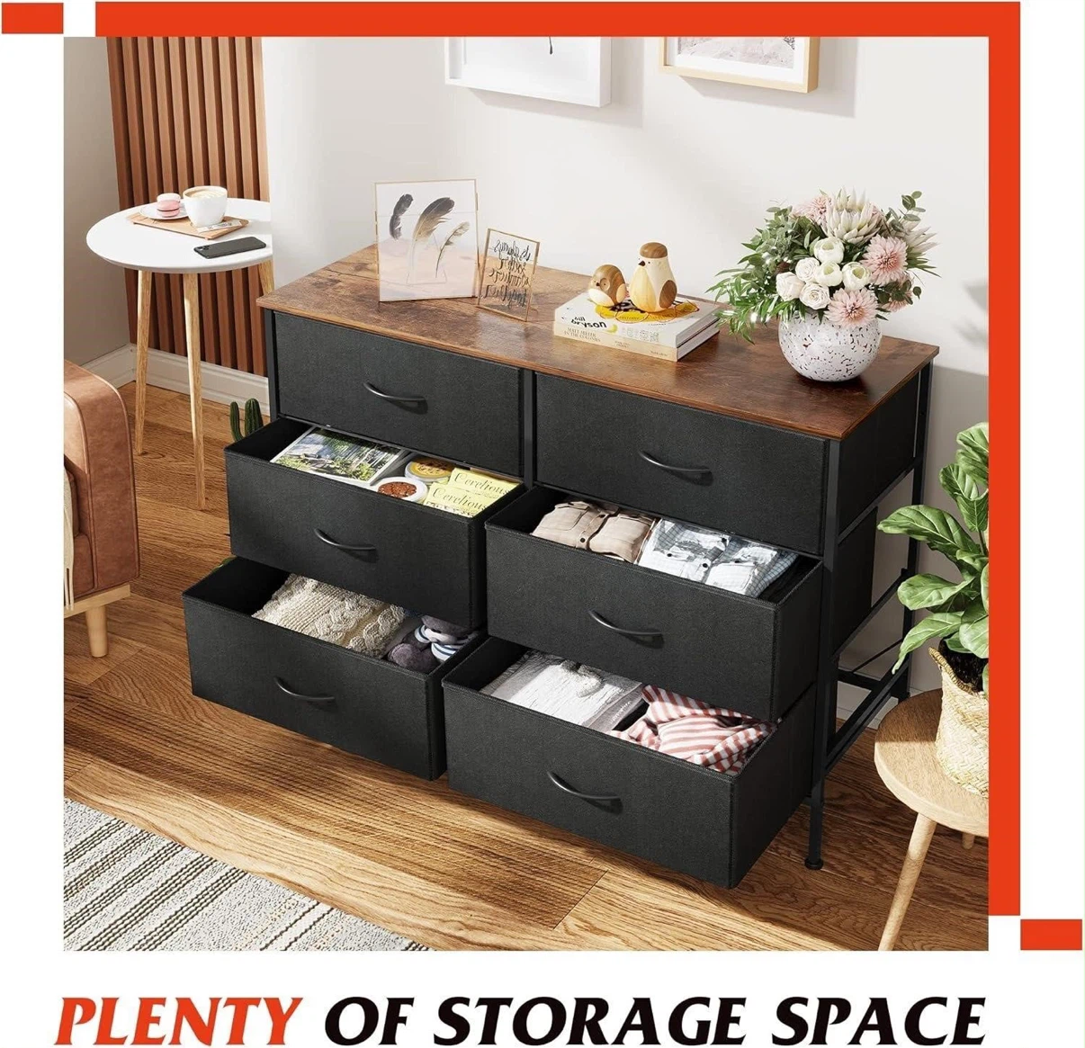 6-Drawer Dresser with Storage Shelves - photo 3