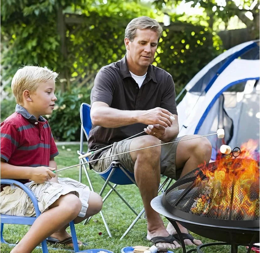 New Outdoor Fire Pit Screen Foldable Hook and Roasting Sticks - photo 2