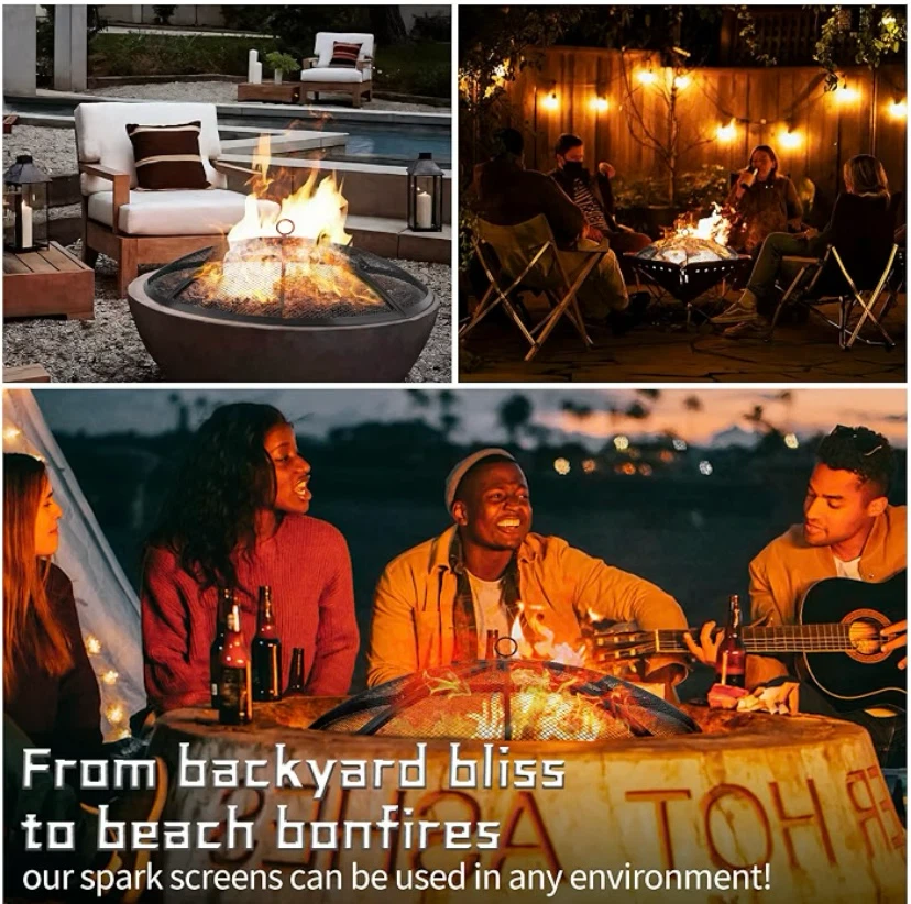 New Outdoor Fire Pit Screen Foldable Hook and Roasting Sticks - photo 3