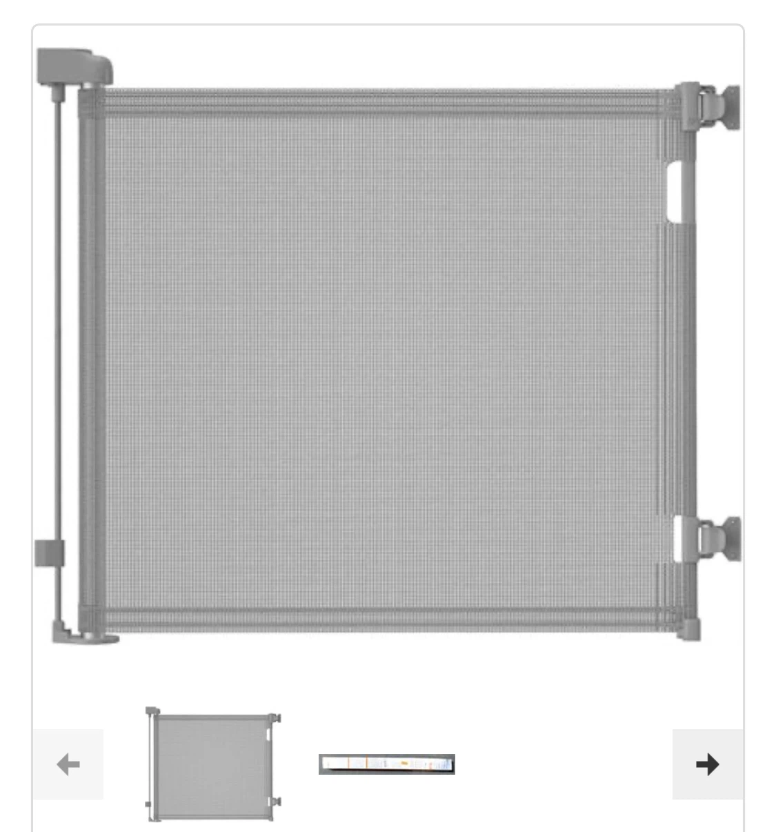 Retractable Baby Gate grey 33”x 55”