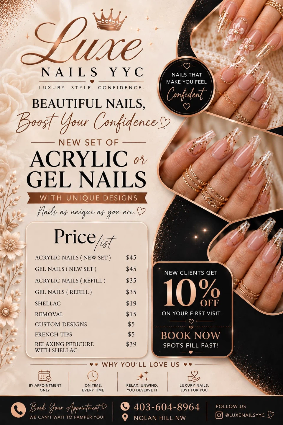 Luxe Nails YYC Acrylic or Gel Nail Services