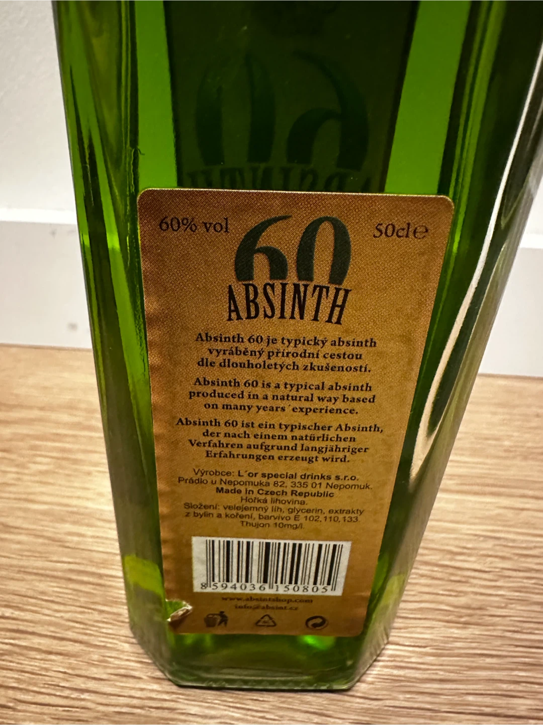 60 Absinth 500ml  - produced by L’or Chech Republic - photo 2