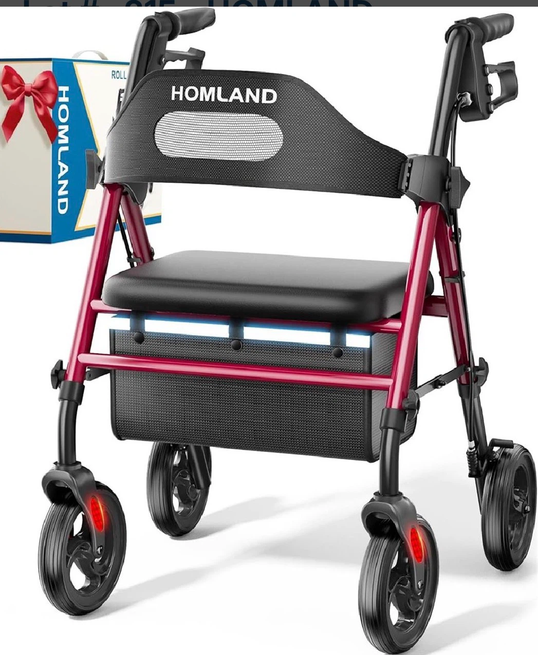 HOMELAND 4 Wheel Rollator R2-BK