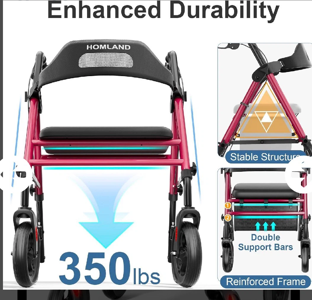 HOMELAND 4 Wheel Rollator R2-BK - photo 2