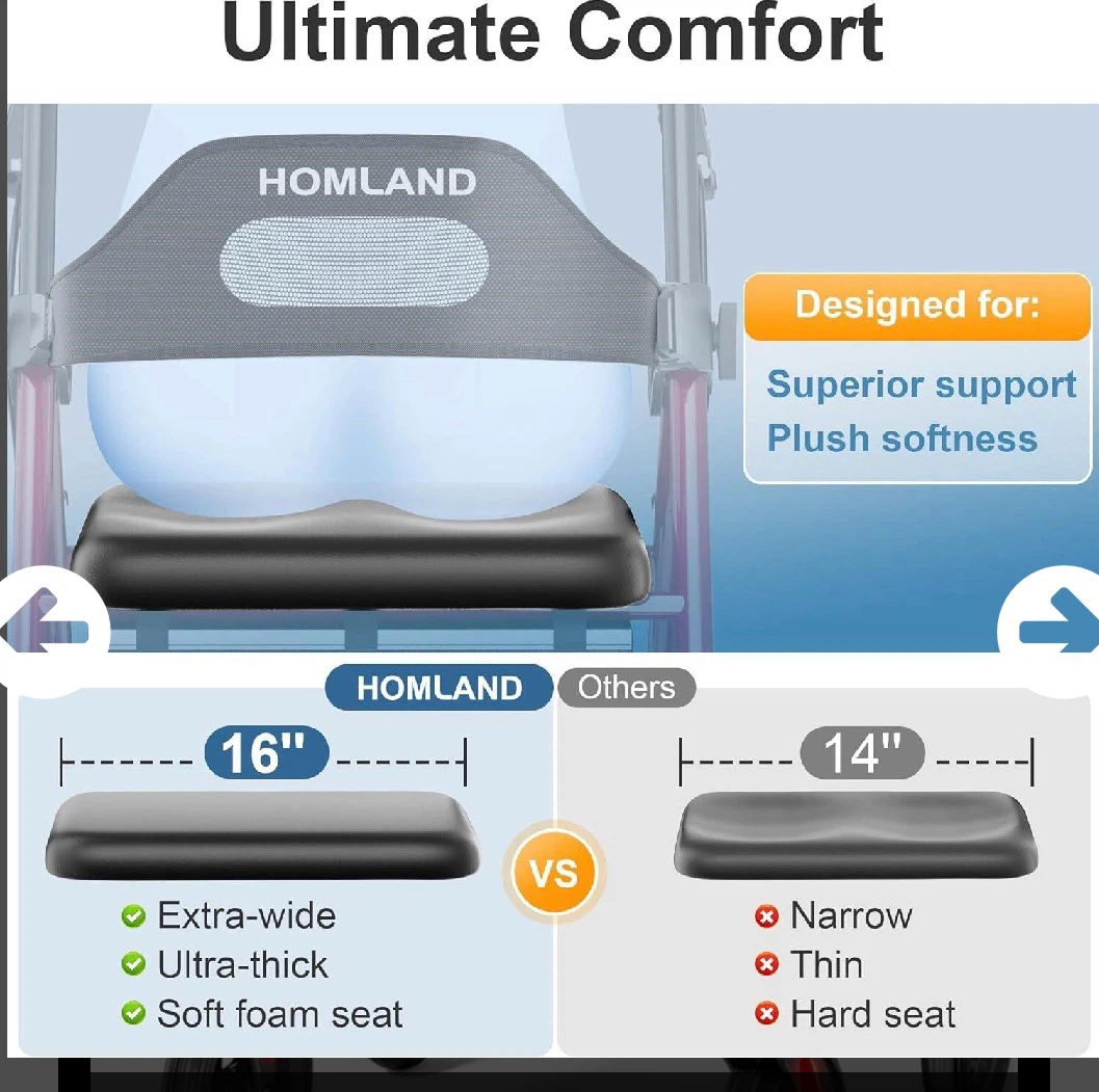 HOMELAND 4 Wheel Rollator R2-BK - photo 3