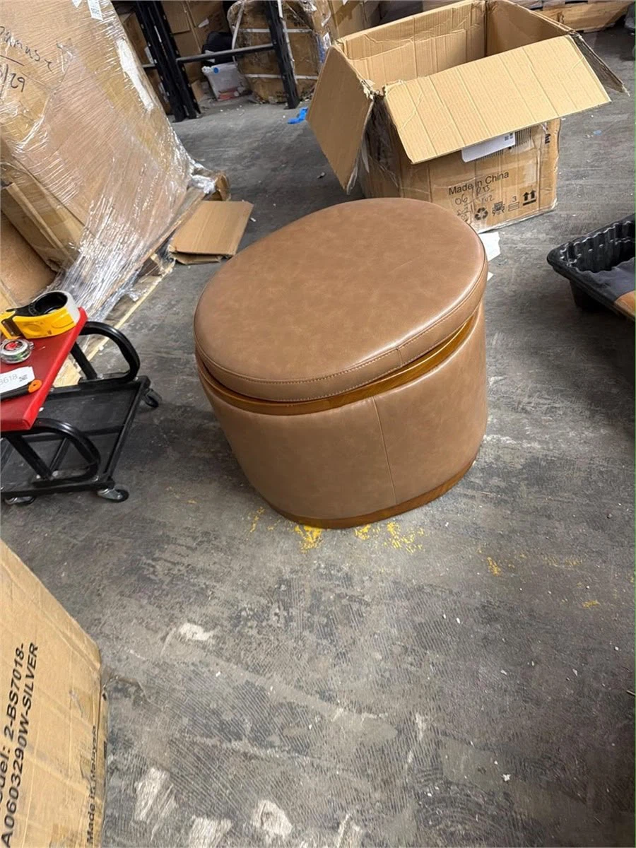 Round Storage Ottoman - photo 4